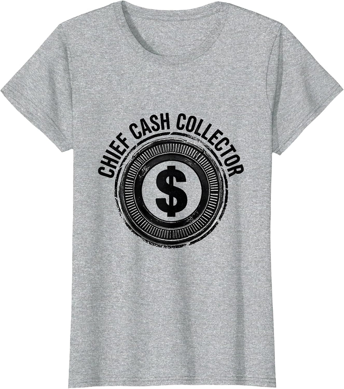 Chief Cash Collector Rubber Stamp Money Humor Wealth Bravado T-Shirt - Heather Grey