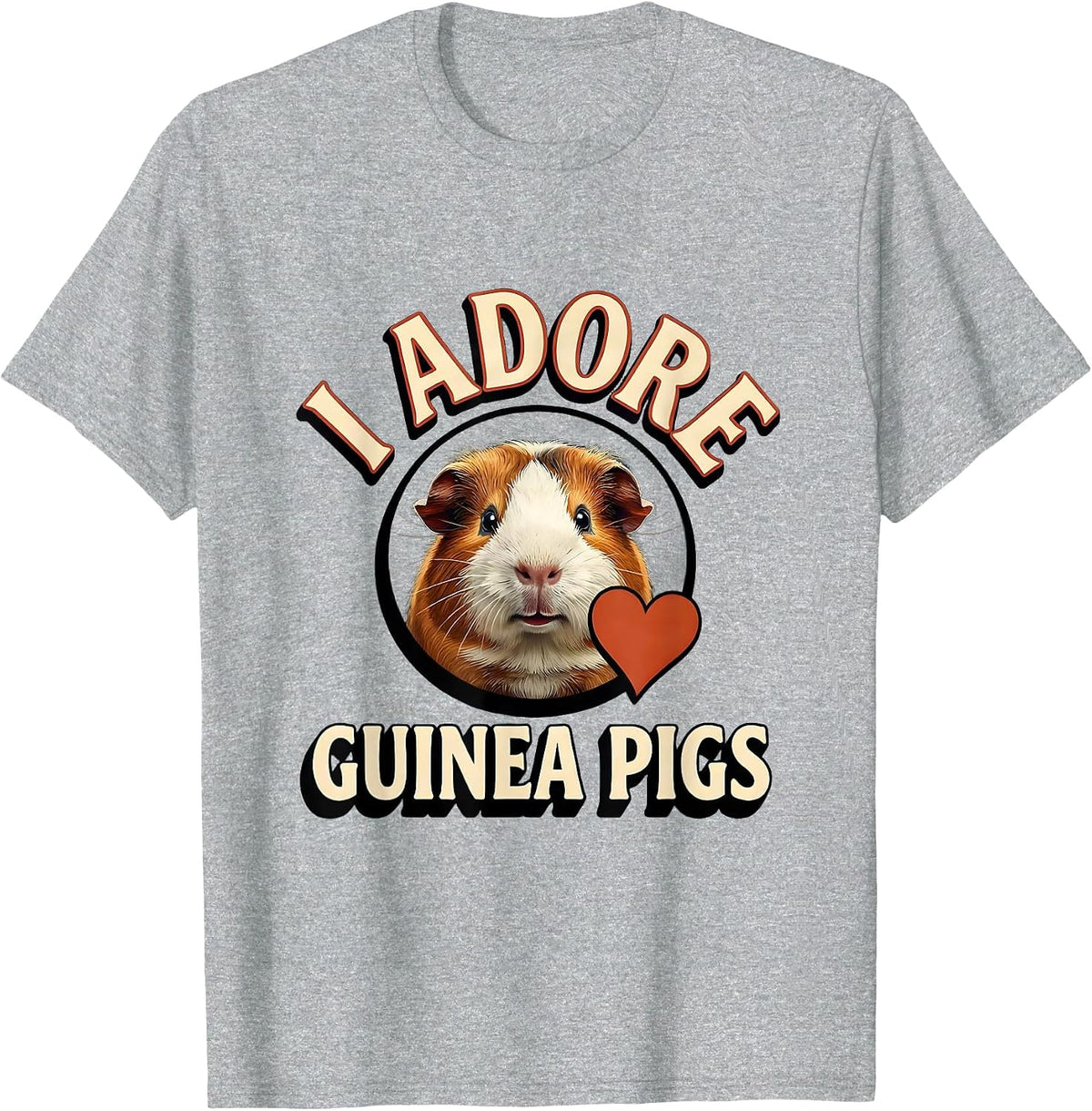 Men's I Adore Guinea Pigs Funny Farm Animal Lover Gift T-Shirt - Heather Grey
