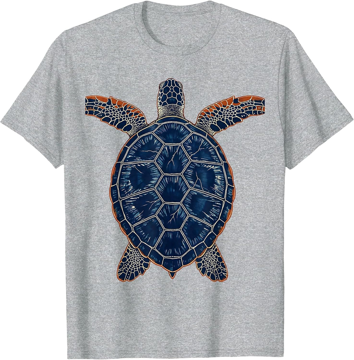 Men's Turtle Pushing Against Current Underwater Art T-Shirt - Heather Grey