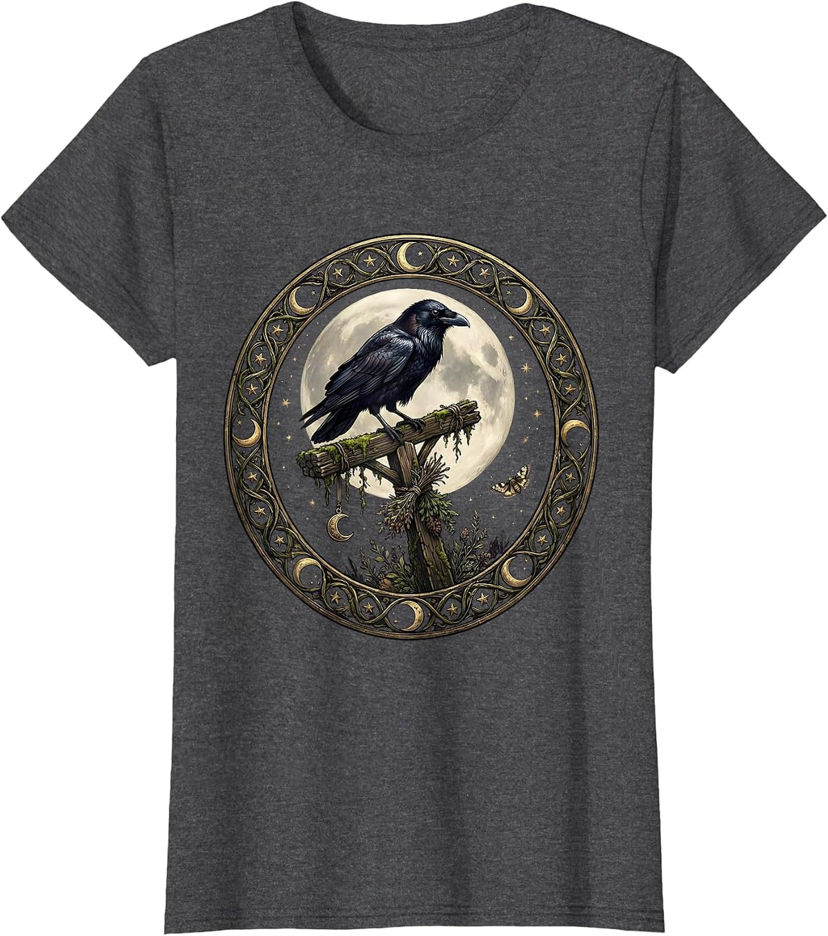 Women's 1692 They Missed One Raven on Gallows Design T-Shirt - Dark Heather Grey