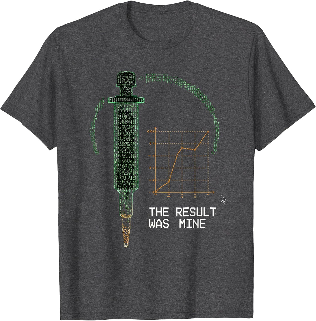 Men's The Result Was Mine Funny Lab Tech Clinical Research Humor T-Shirt - Dark Heather Grey