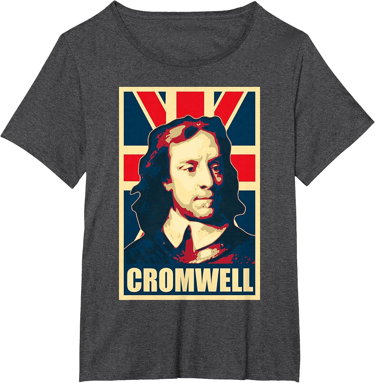 Oliver Cromwell English General and Statesman T-Shirt - Dark Heather Grey