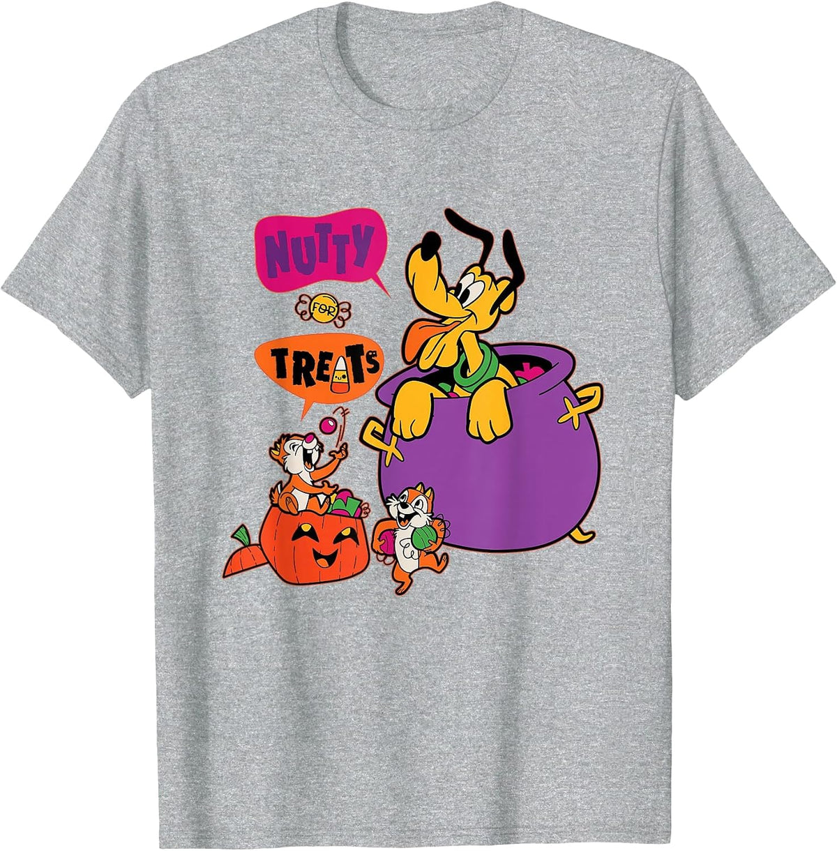 Disney Pluto and Chip 'n' Dale Nutty for Treats Halloween T-Shirt - Heather Grey
