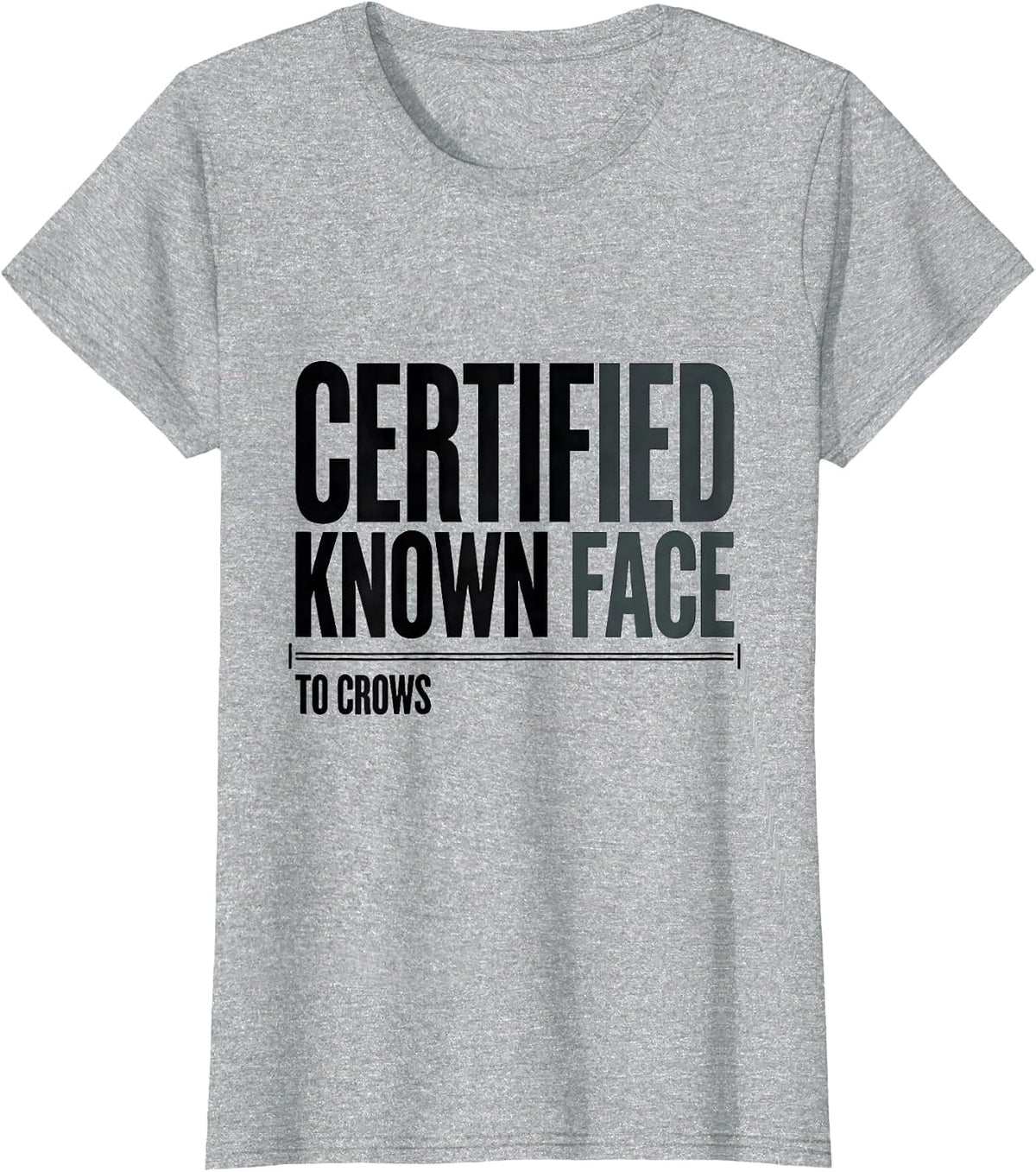 Women's Certified Known Face To Crows Dark Humor Gothic Bird Lover T-Shirt - Heather Grey