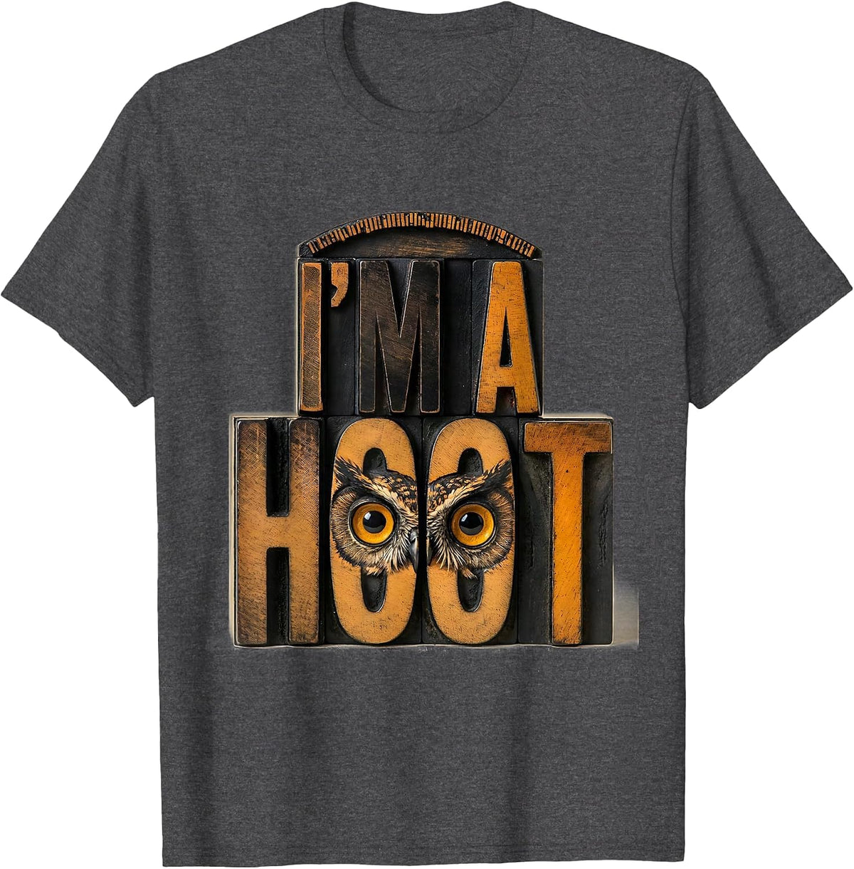 Men's I'm A Hoot Funny Owl Bird Lover Retro Vintage Humor T-Shirt - Dark Heather Grey