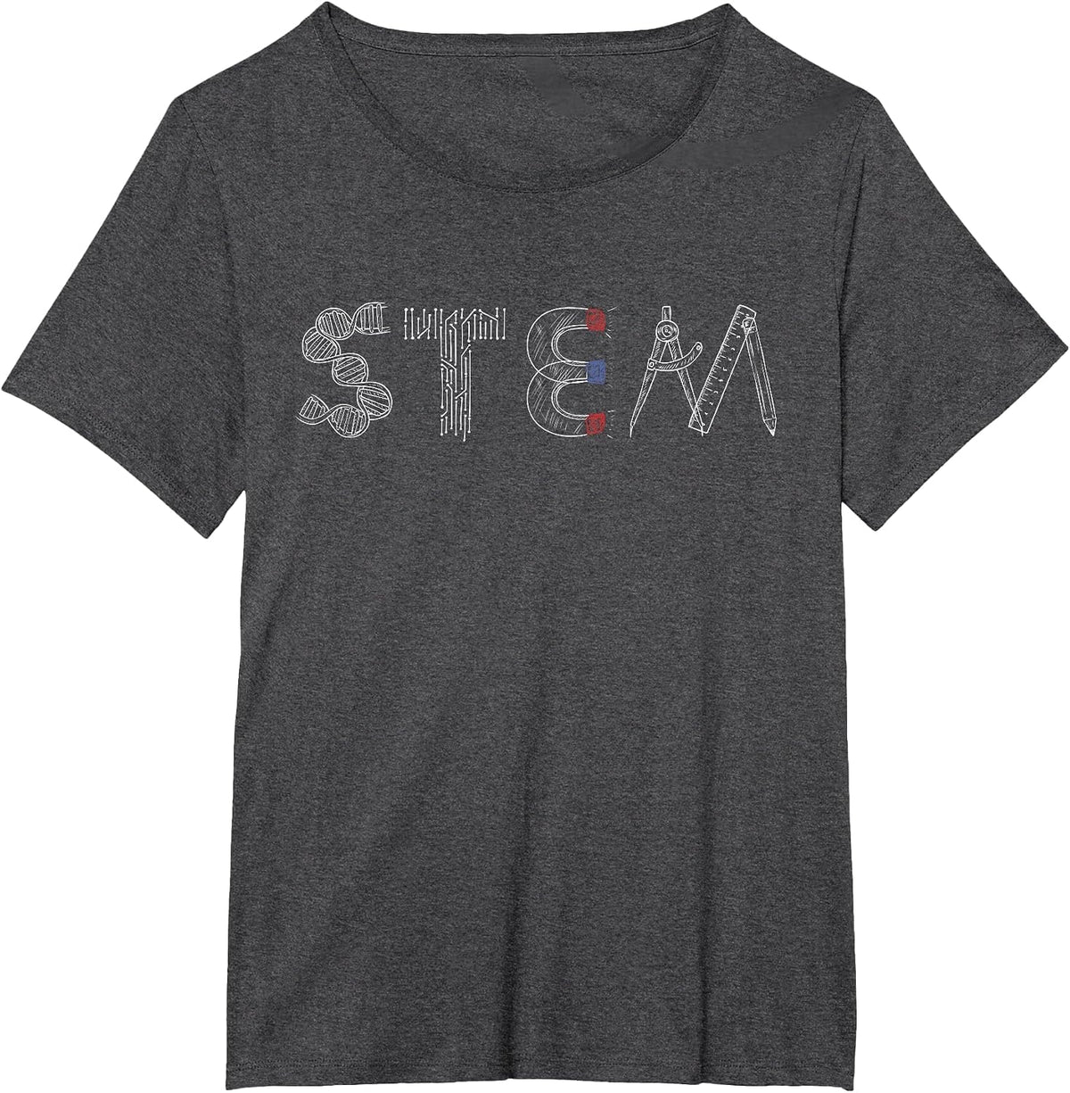 STEM Science Technology Engineering Math Teacher Student T-Shirt - Dark Heather Grey