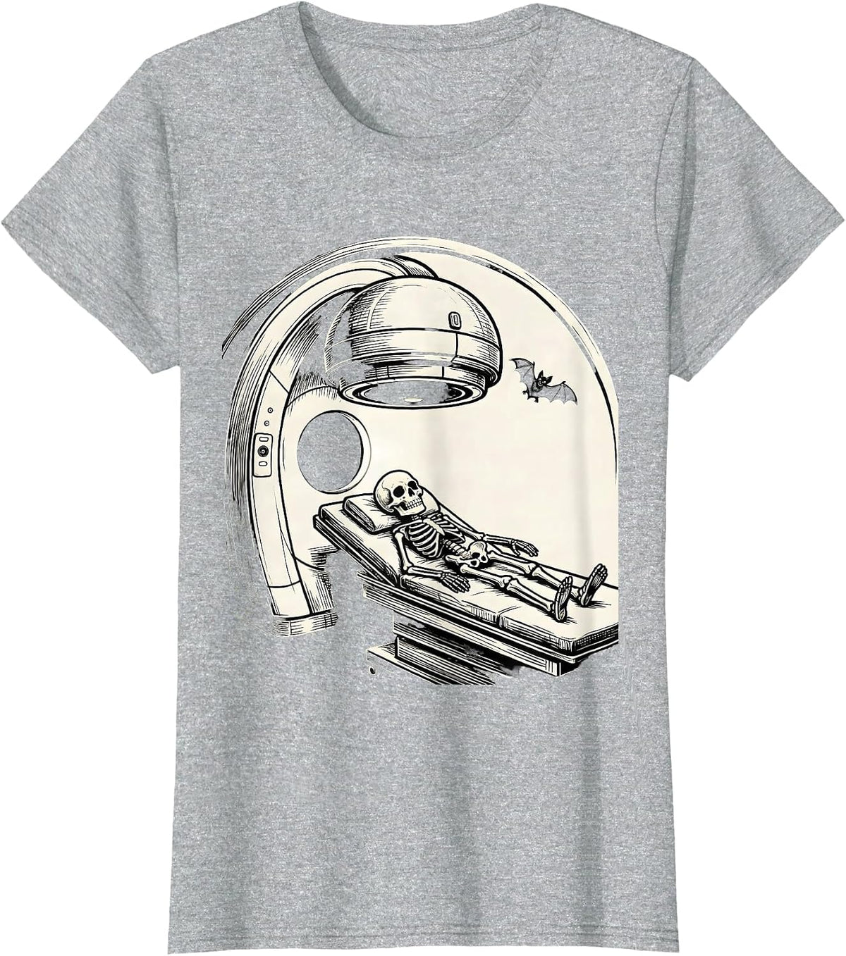 Radiation Gantry Halloween Radiology Tech Humor T-Shirt - Heather Grey