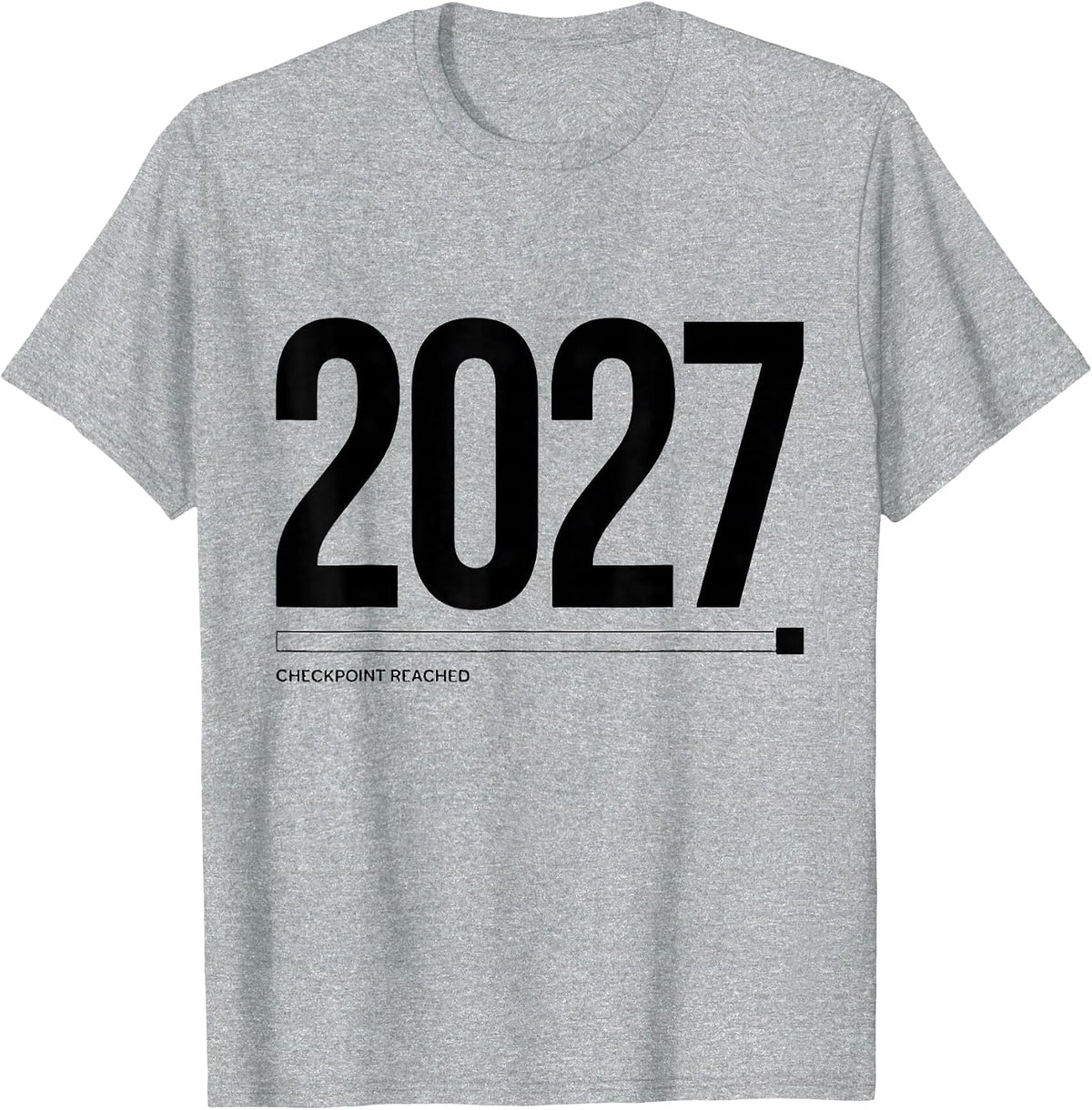 Men's Checkpoint 2027 Reached Funny Gamer New Year Level Up Party T-Shirt - Heather Grey
