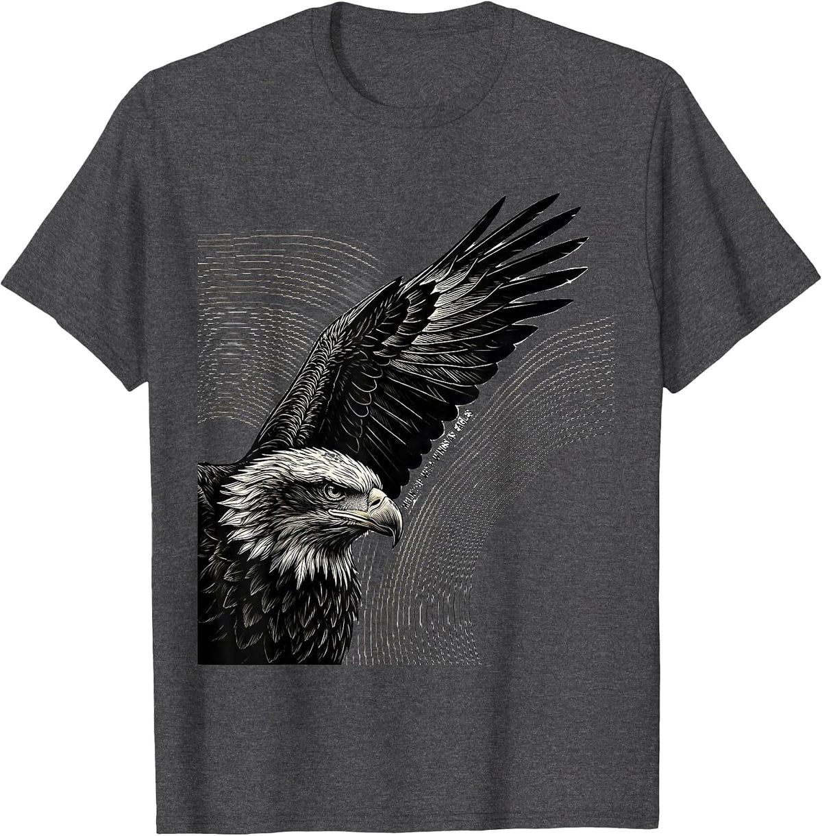 Mount Up With Wings As Eagles Line Art Eagle Lover Faith T-Shirt - Dark Heather Grey