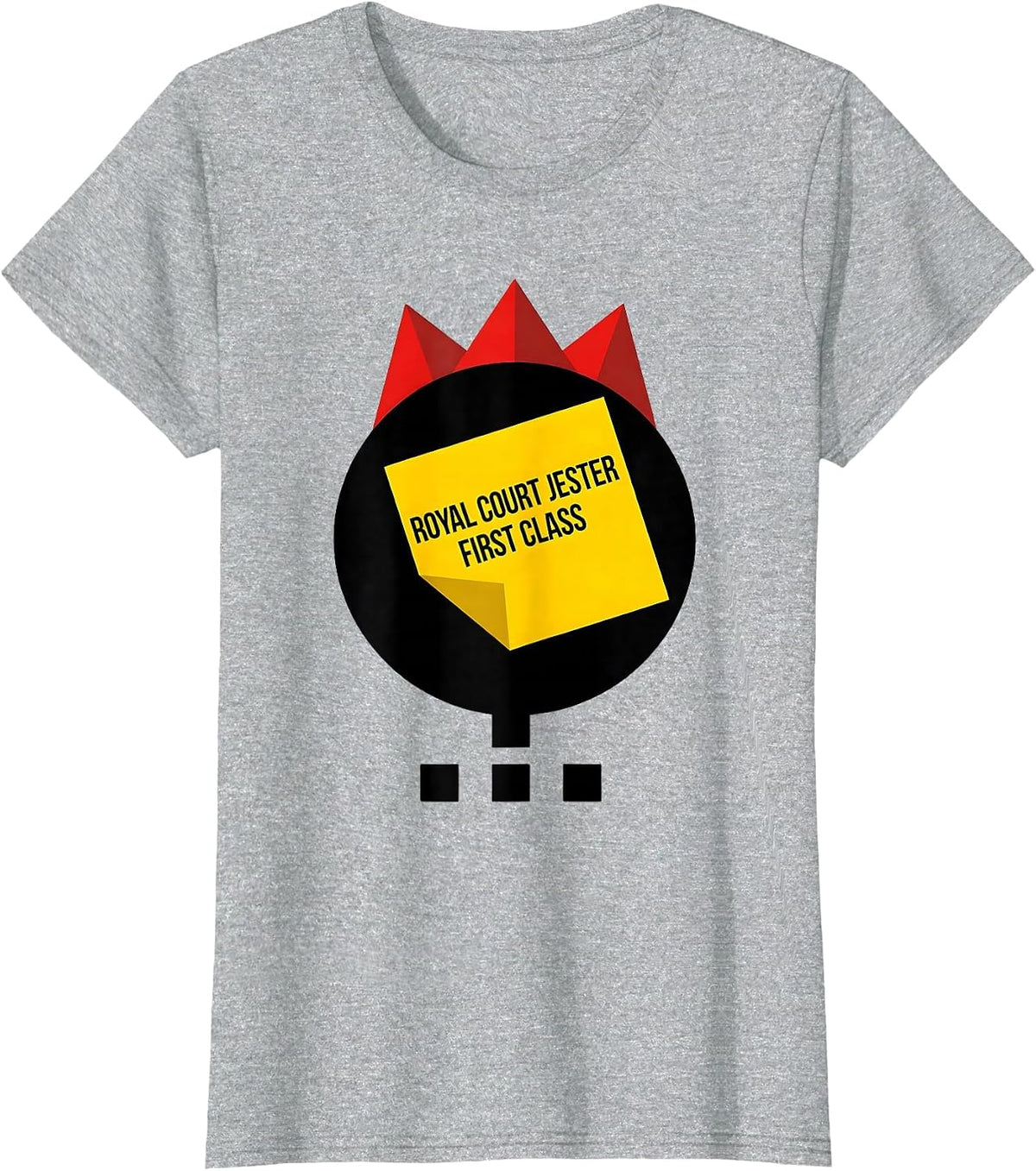 Women's Royal Court Jester, First Class Bauhaus Modern Mardi Gras T-Shirt - Heather Grey