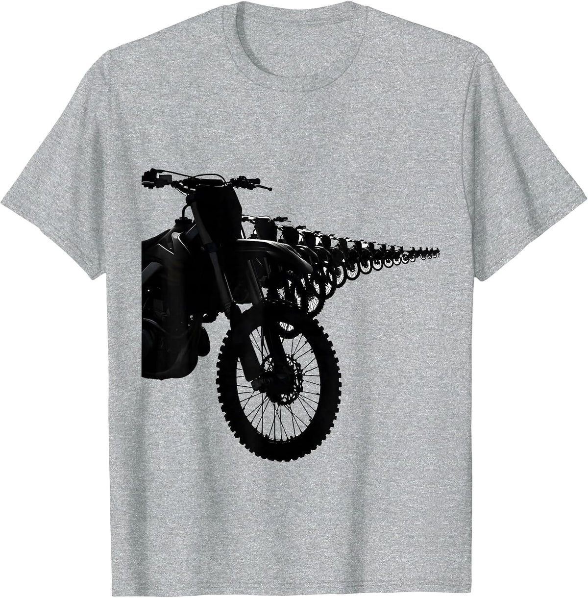 Men's Dirt Bike Silhouette Biker Motocross Hobby Gift T-Shirt - Heather Grey