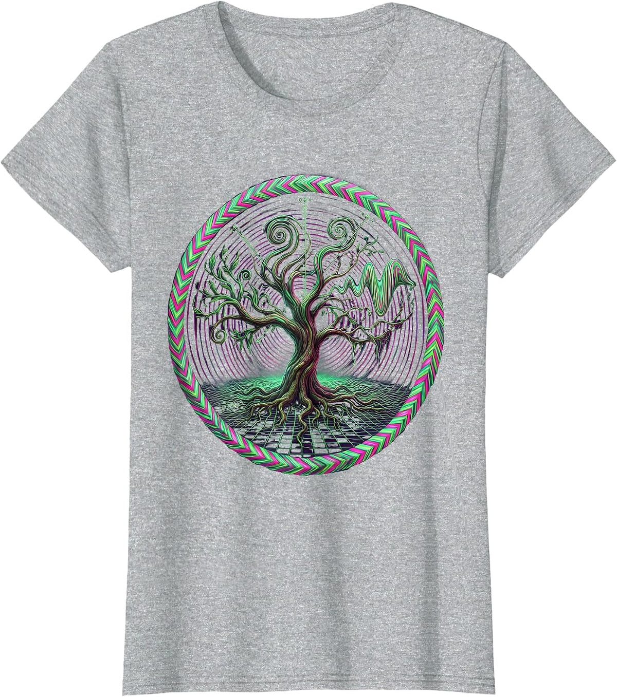 Math Teacher Tree Graph Axes Illustration T-Shirt - Heather Grey