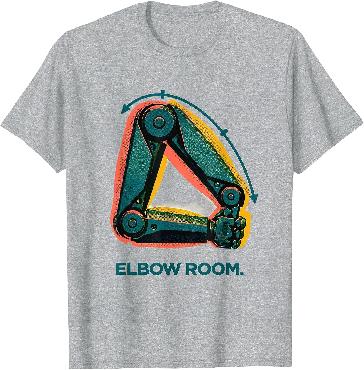 Men's Elbow Room Risograph Physical Therapist OT Humor Gift T-Shirt - Heather Grey