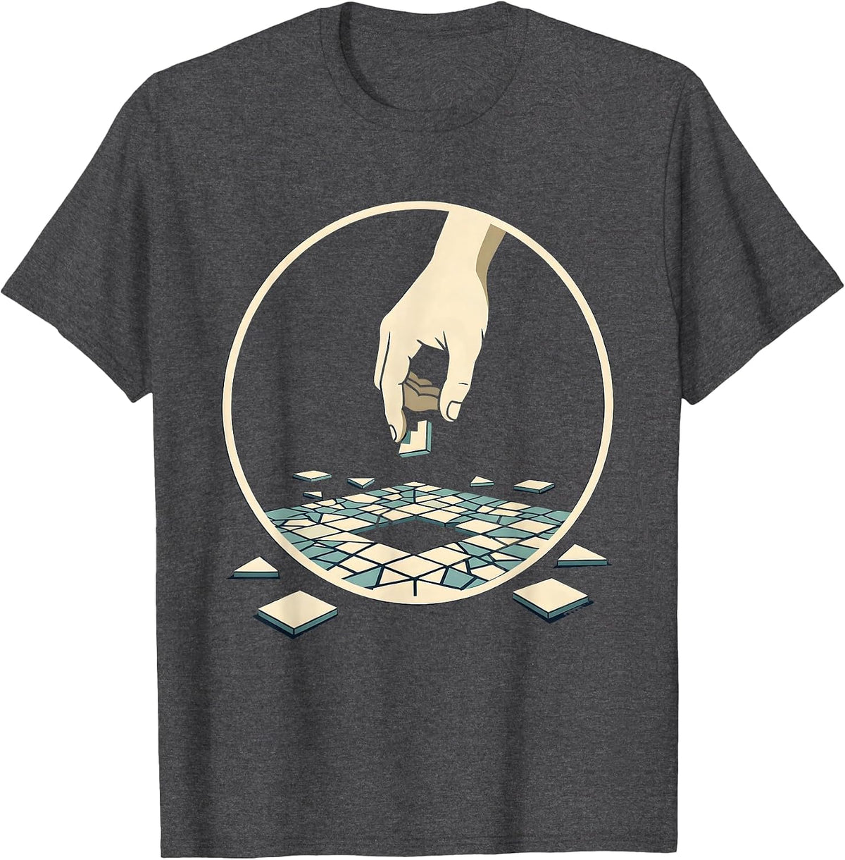 Suicide Prevention Awareness Mosaic Healing Art T-Shirt - Dark Heather Grey
