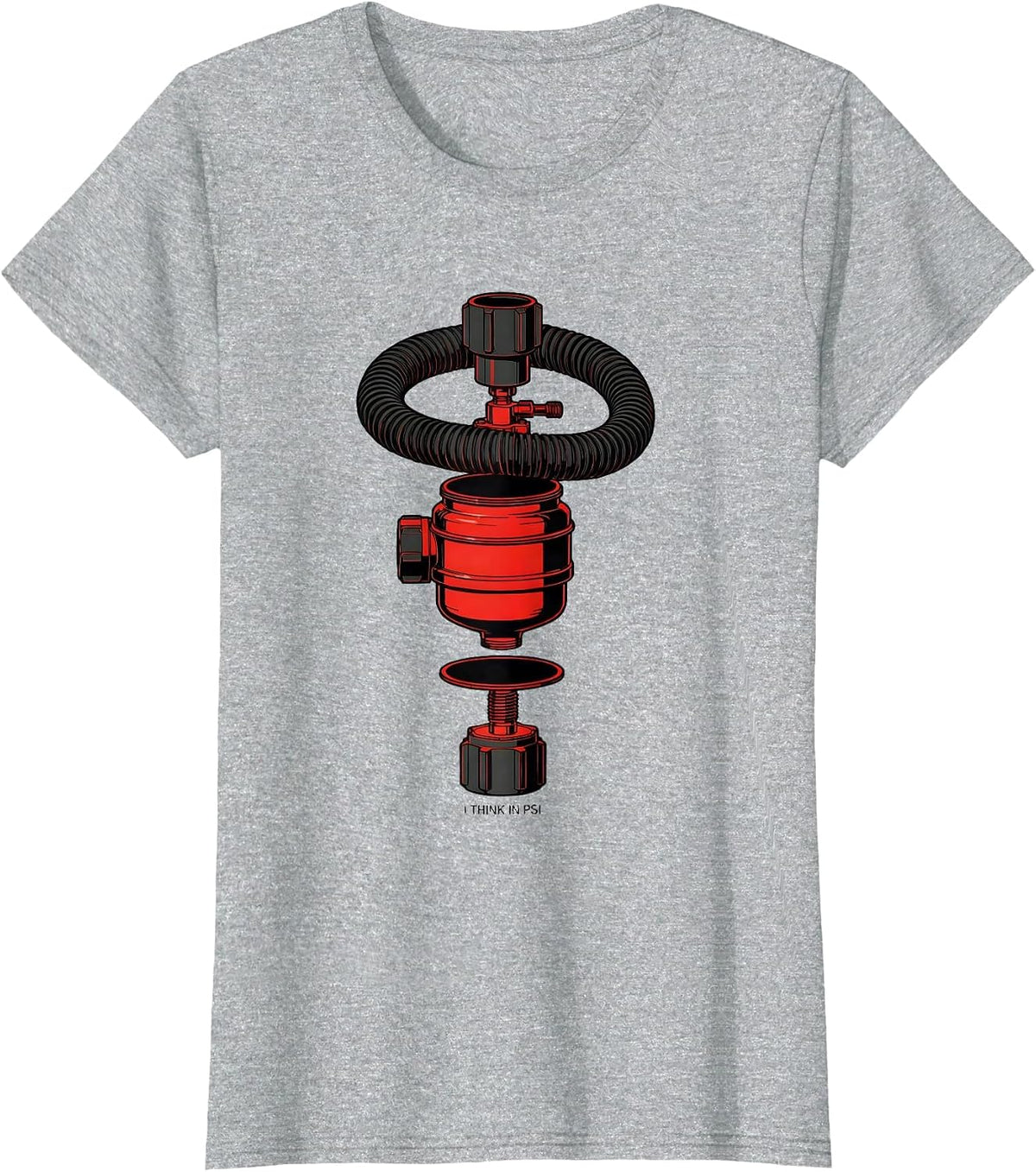 I Think In PSI Funny Scuba Diver Humor T-Shirt - Heather Grey