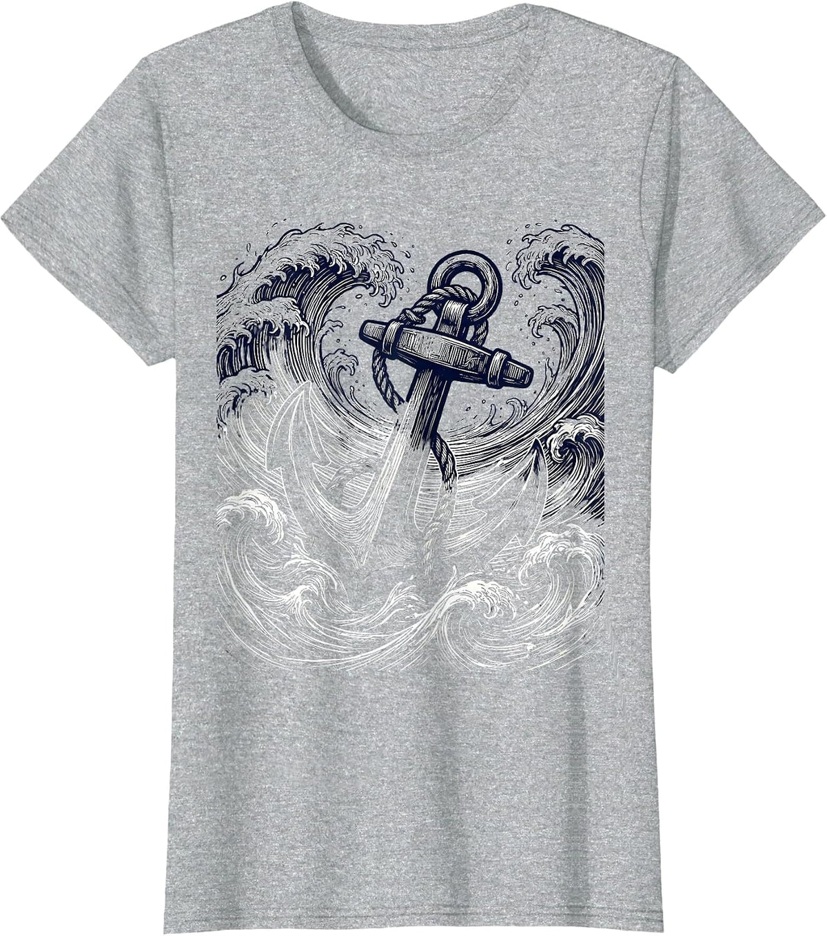 Women's Anchor in the Storm Suicide Prevention Awareness T-Shirt - Heather Grey