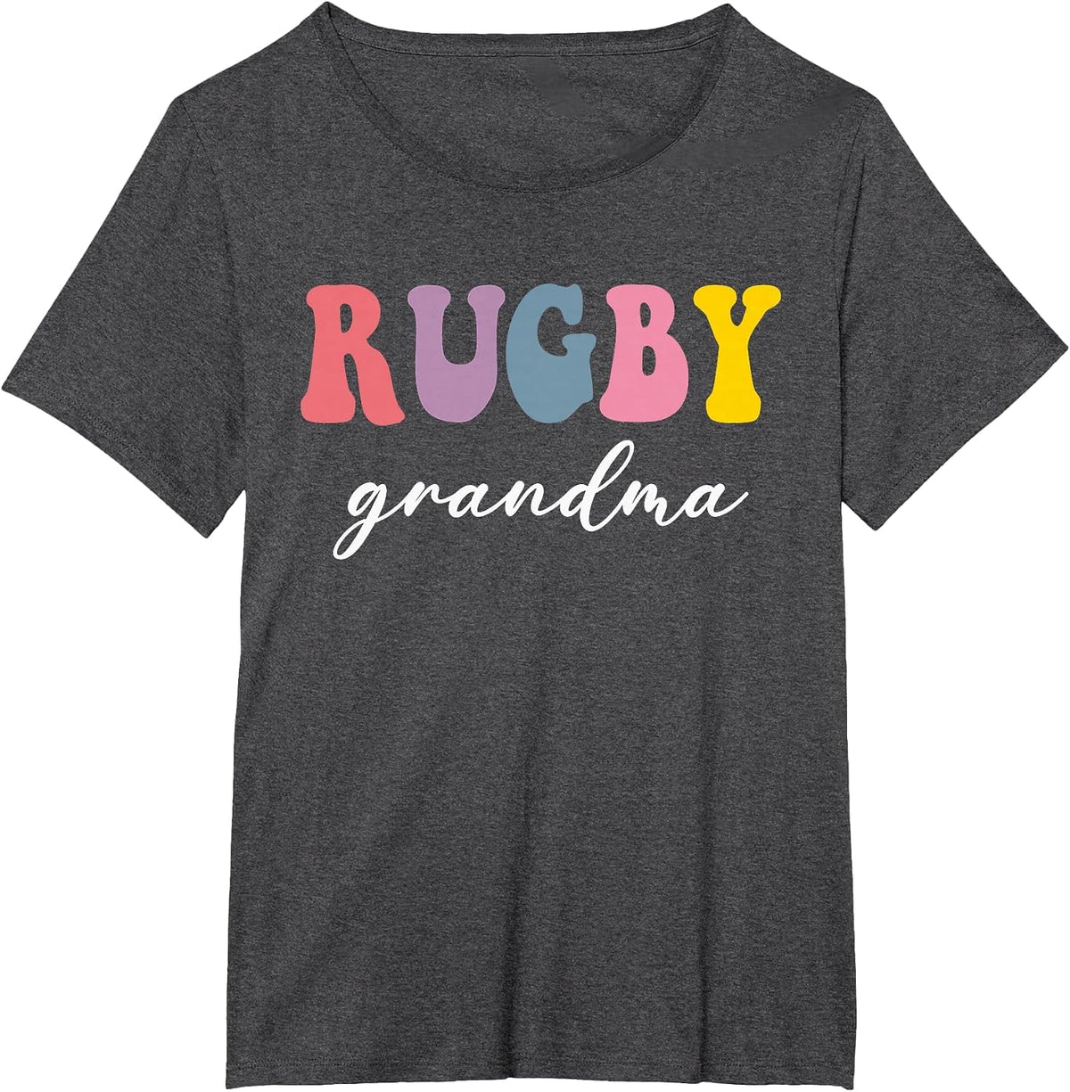 Rugby Grandma Rugby Player Stylish Sport Nana Game Day T-Shirt - Dark Heather Grey