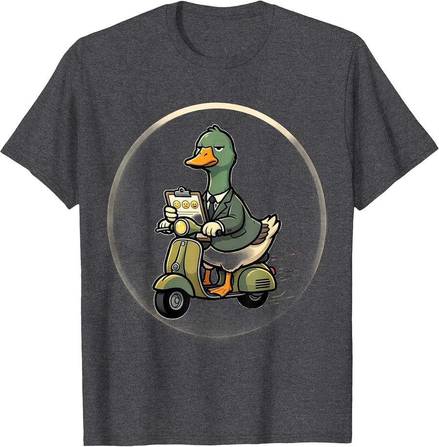 Men's Off To Regulate Emotions Funny Goose Scooter ABA Therapist T-Shirt - Dark Heather Grey