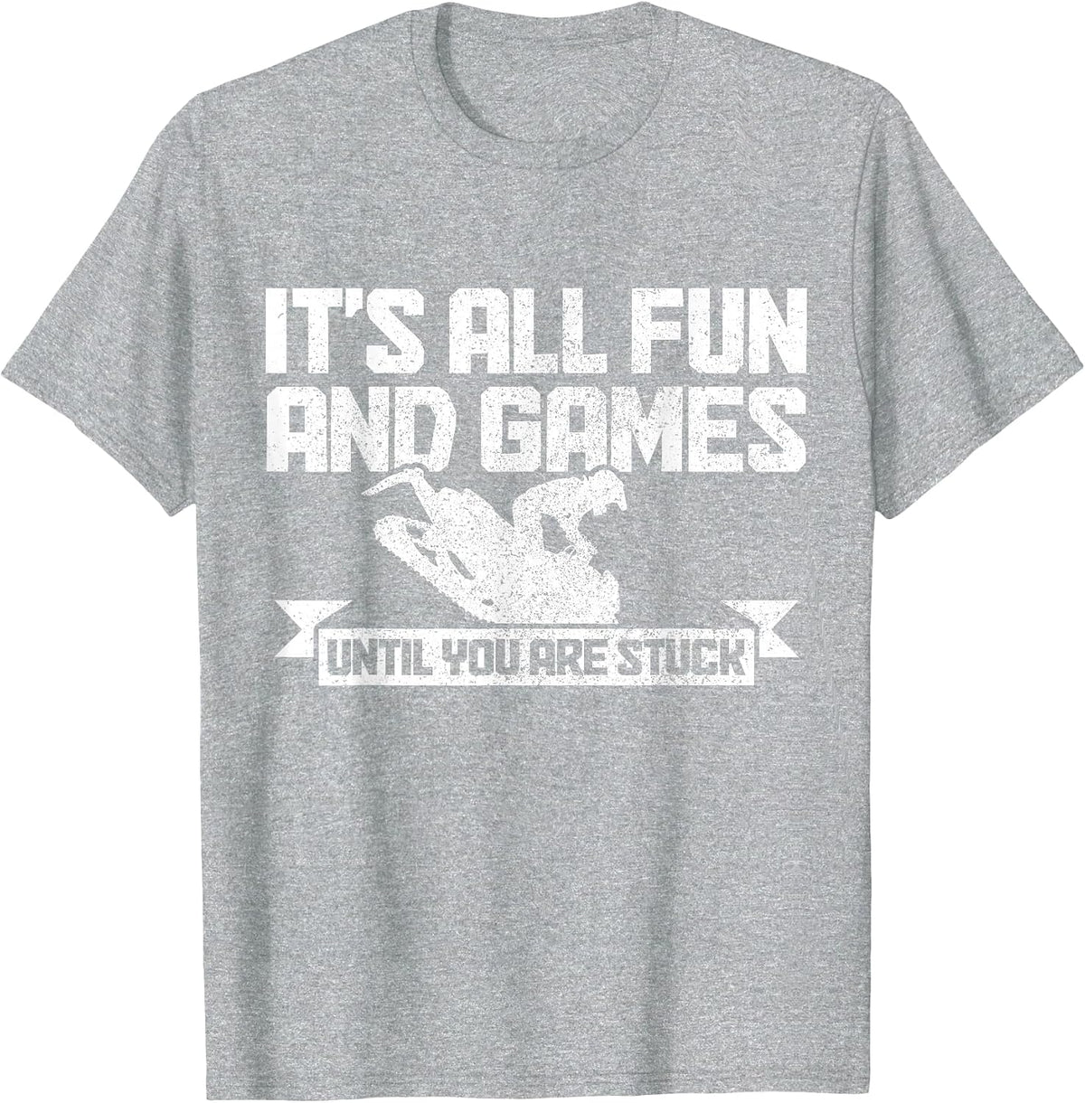 Snowmobile Funny Snowmobiling Motor Sled T-Shirt - Heather Grey