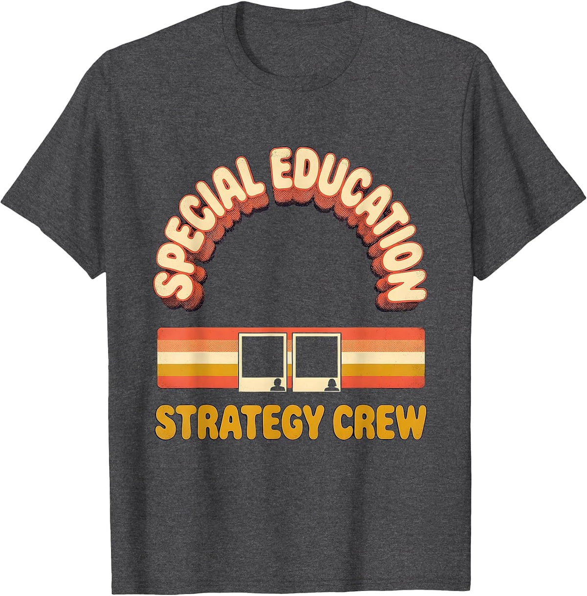 Men's Special Education Strategy Crew Retro SPED Teacher T-Shirt - Dark Heather Grey