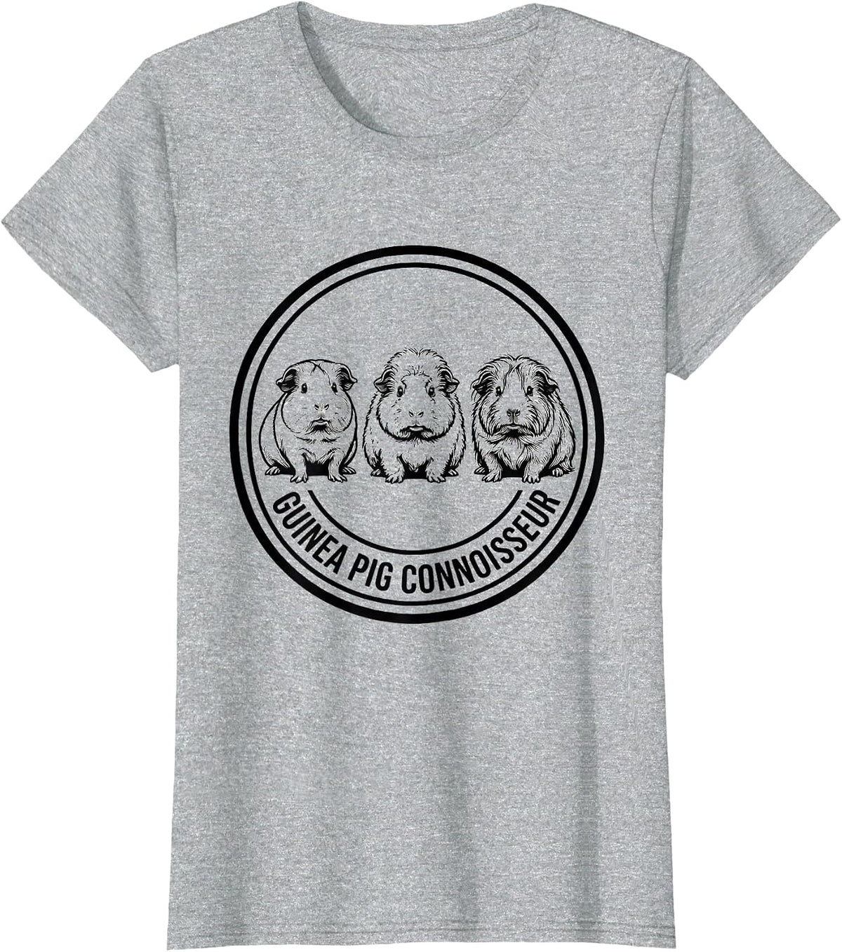 Guinea Pig Connoisseur Funny Cavy Lover Pet Owner T-Shirt - Heather Grey