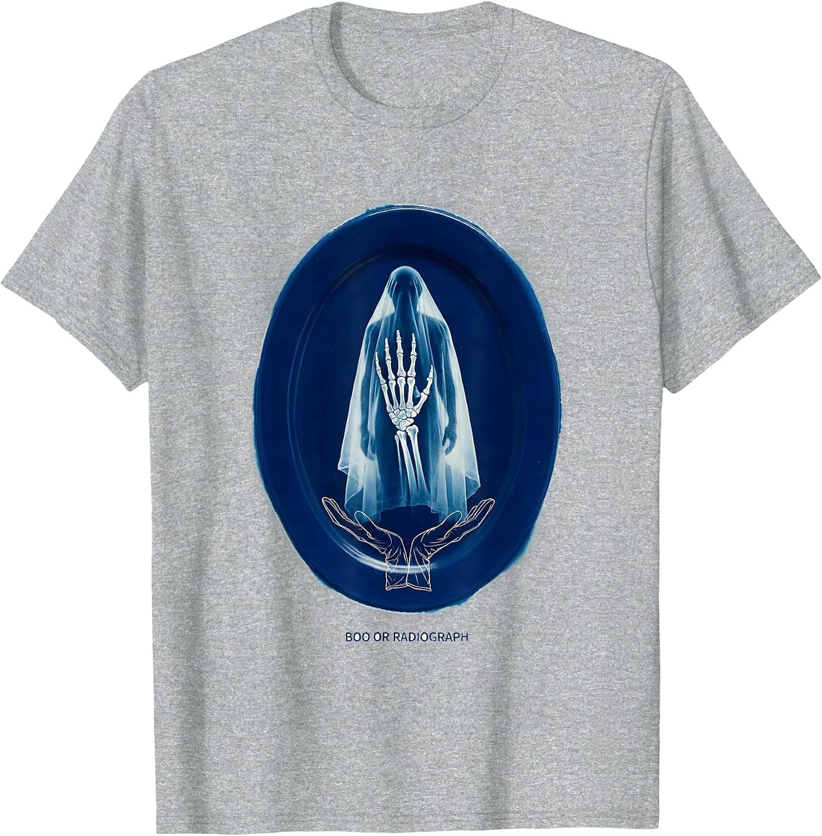 Men's Boo Or Radiograph Cyanotype Radiology Tech Ghost Halloween T-Shirt - Heather Grey