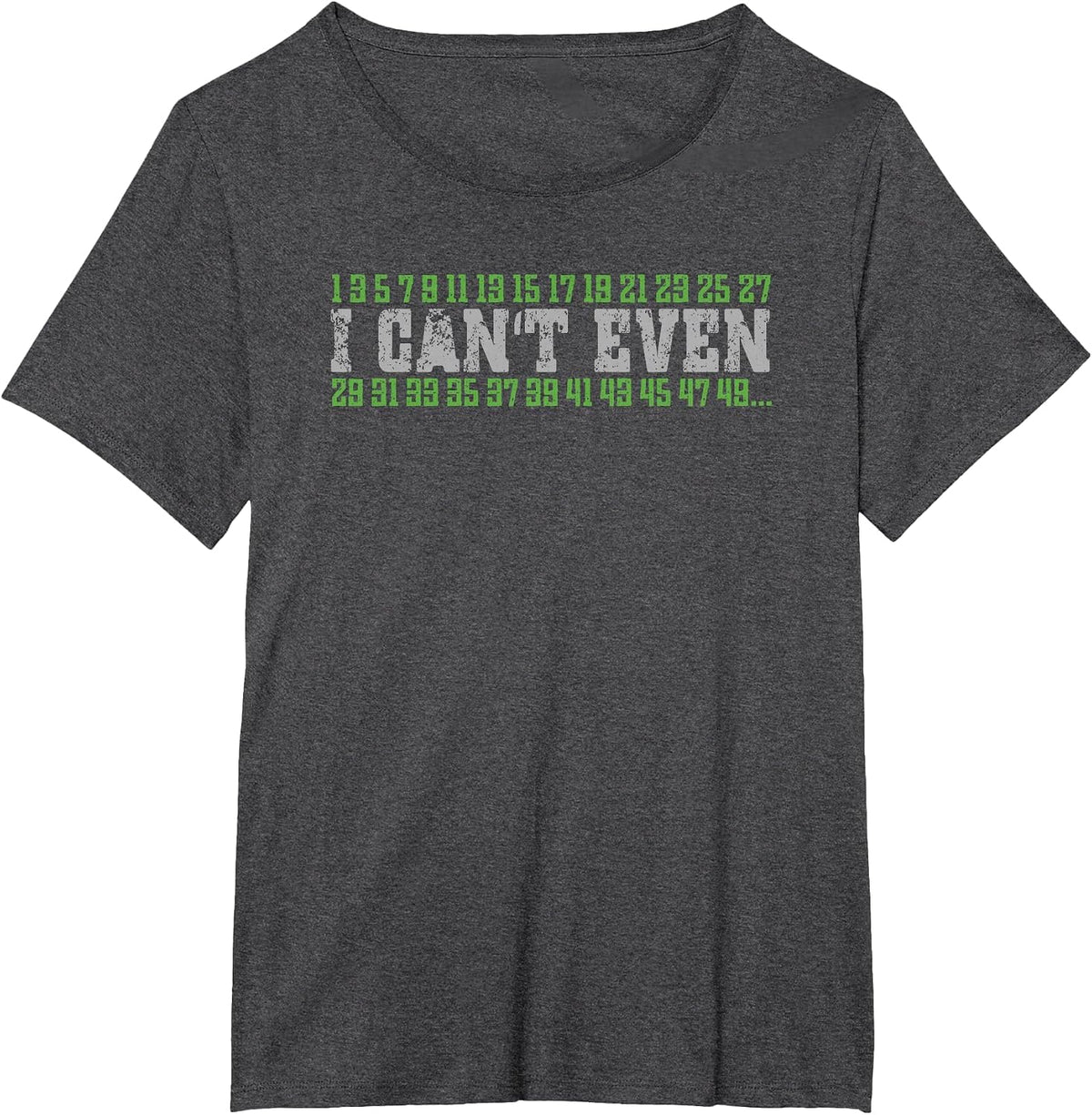 Math Pun I Can't Even Prime Numbers Mathlete Fun Math T-Shirt - Dark Heather Grey