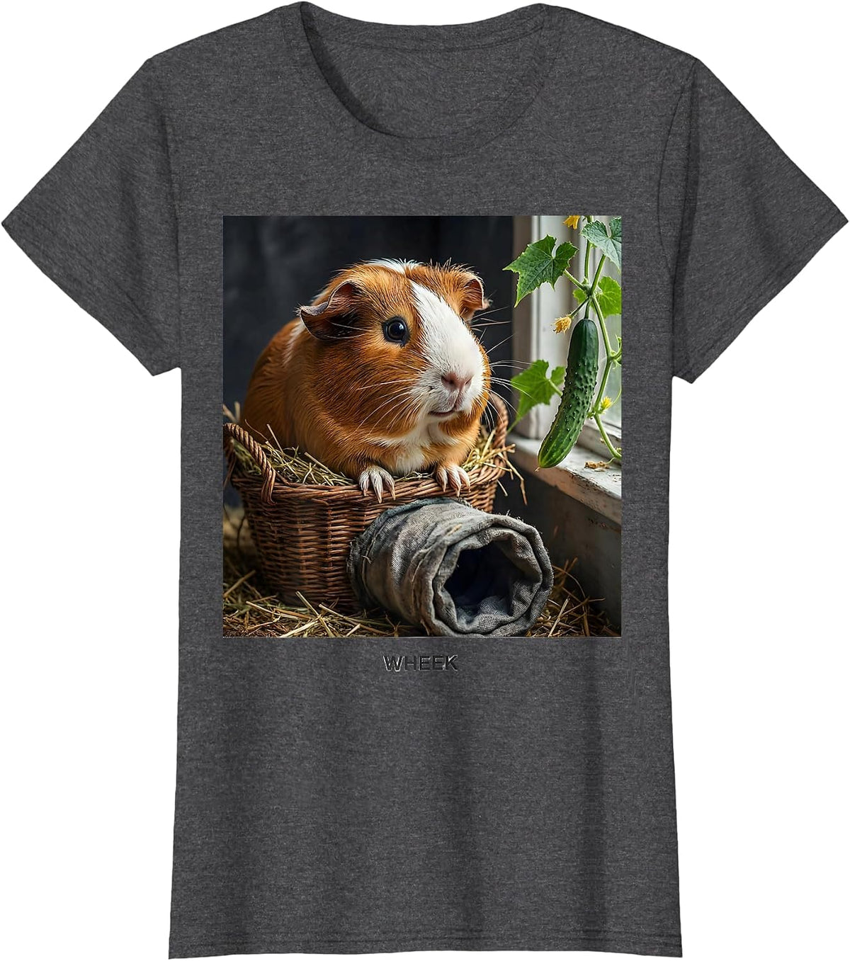 Women's Wheek Funny Guinea Pig Farm Animal Lover Gift for Pig Lovers T-Shirt - Dark Heather Grey