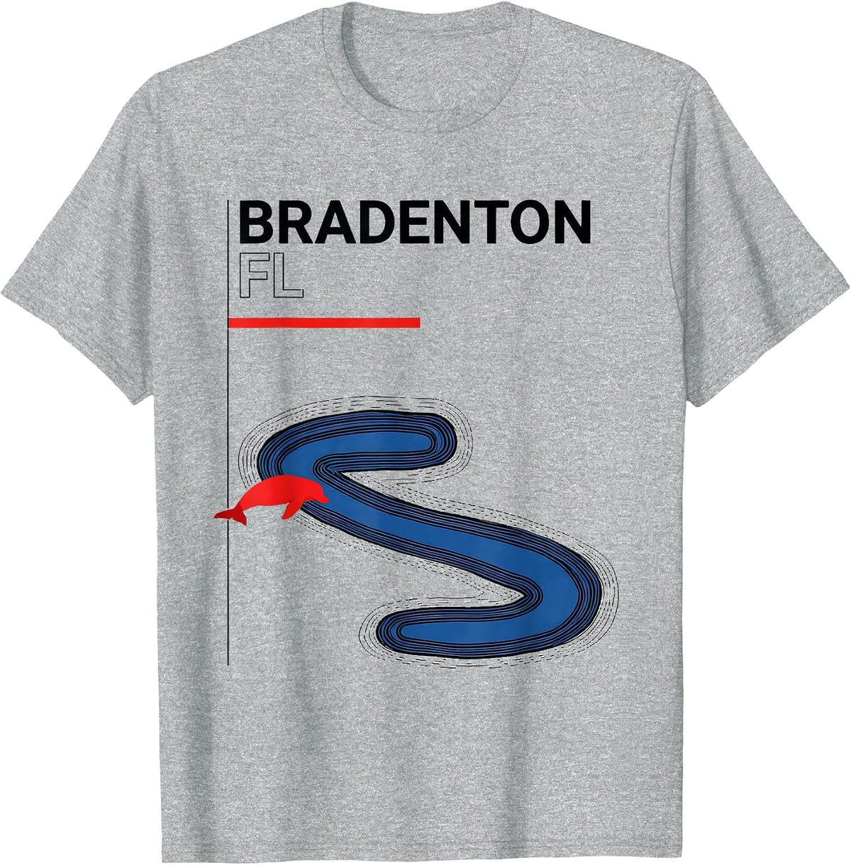Men's BRADENTON FL Vintage Swiss International Manatee River Retro T-Shirt - Heather Grey