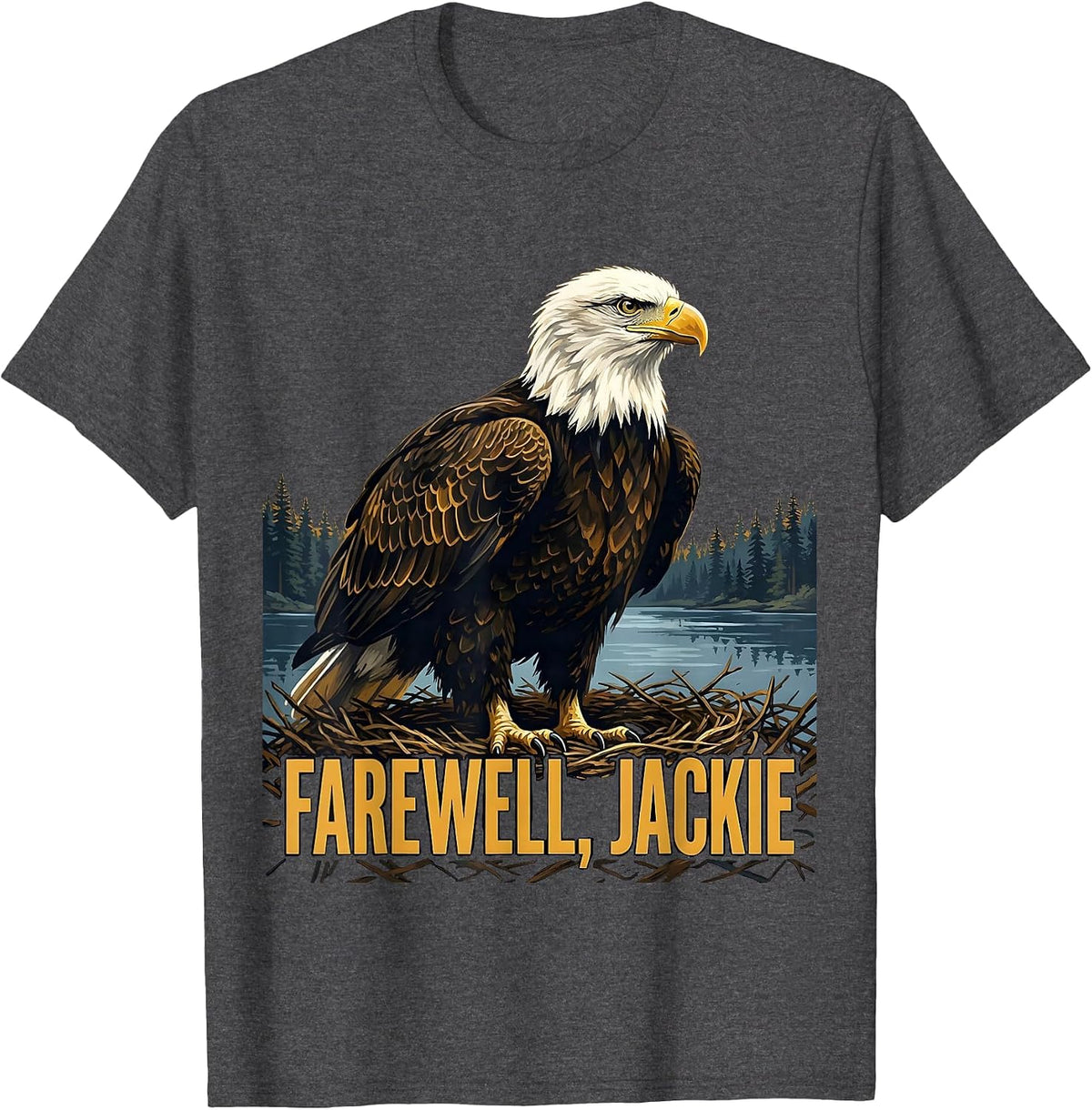 Men's Farewell, Jackie Vintage Eagle Memorial Big Bear Lake T-Shirt - Dark Heather Grey
