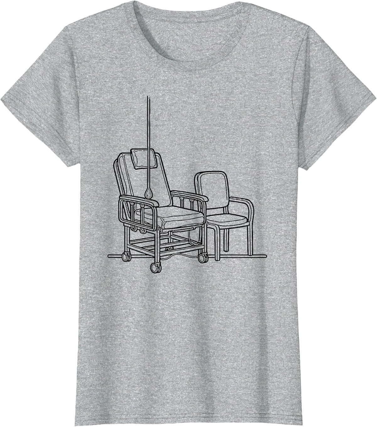 Contour-Line Chairs Nurse Gift IV Infusion Wear T-Shirt - Heather Grey