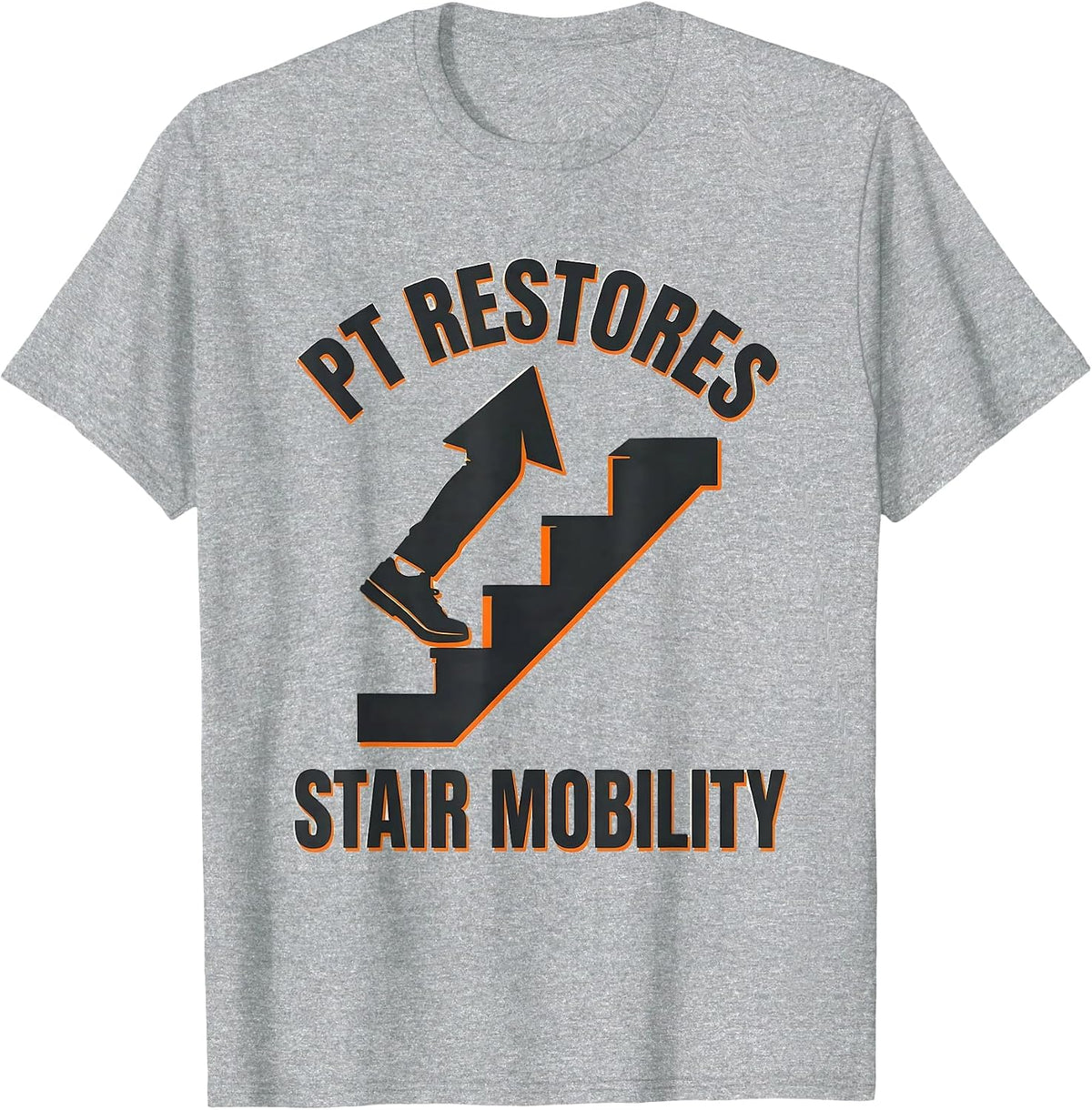 Men's PT Restores Stair Mobility Stencil Graphic Physical T-Shirt - Heather Grey