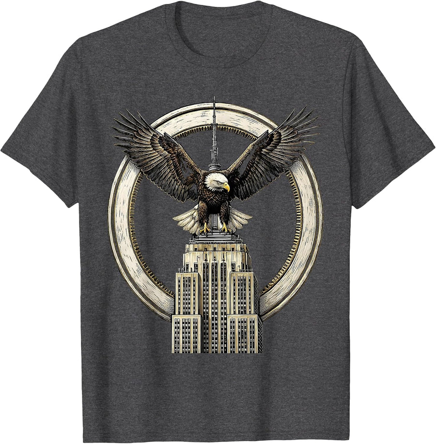 Men's I Survived My Trip to NYC Eagle Design T-Shirt - Dark Heather Grey