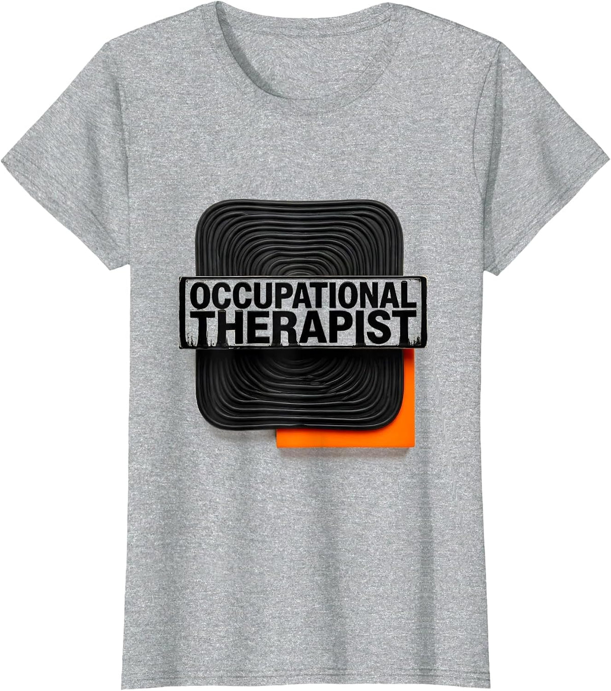 Women's Occupational Therapist Wood Type Letterpress Therapy T-Shirt - Heather Grey