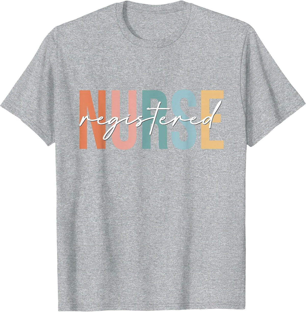 Boho Retro Vintage Registered Nurse Stethoscope Nursing T-Shirt - Heather Grey
