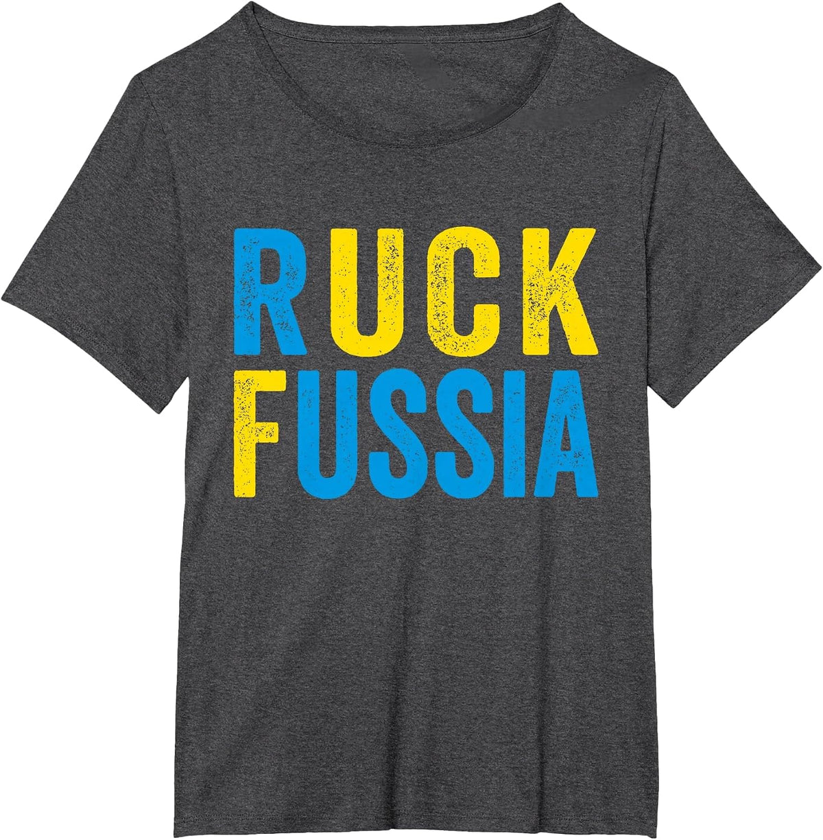 Ruck Fussia Meme I Stand with Ukraine Ukrainian Support T-Shirt - Dark Heather Grey