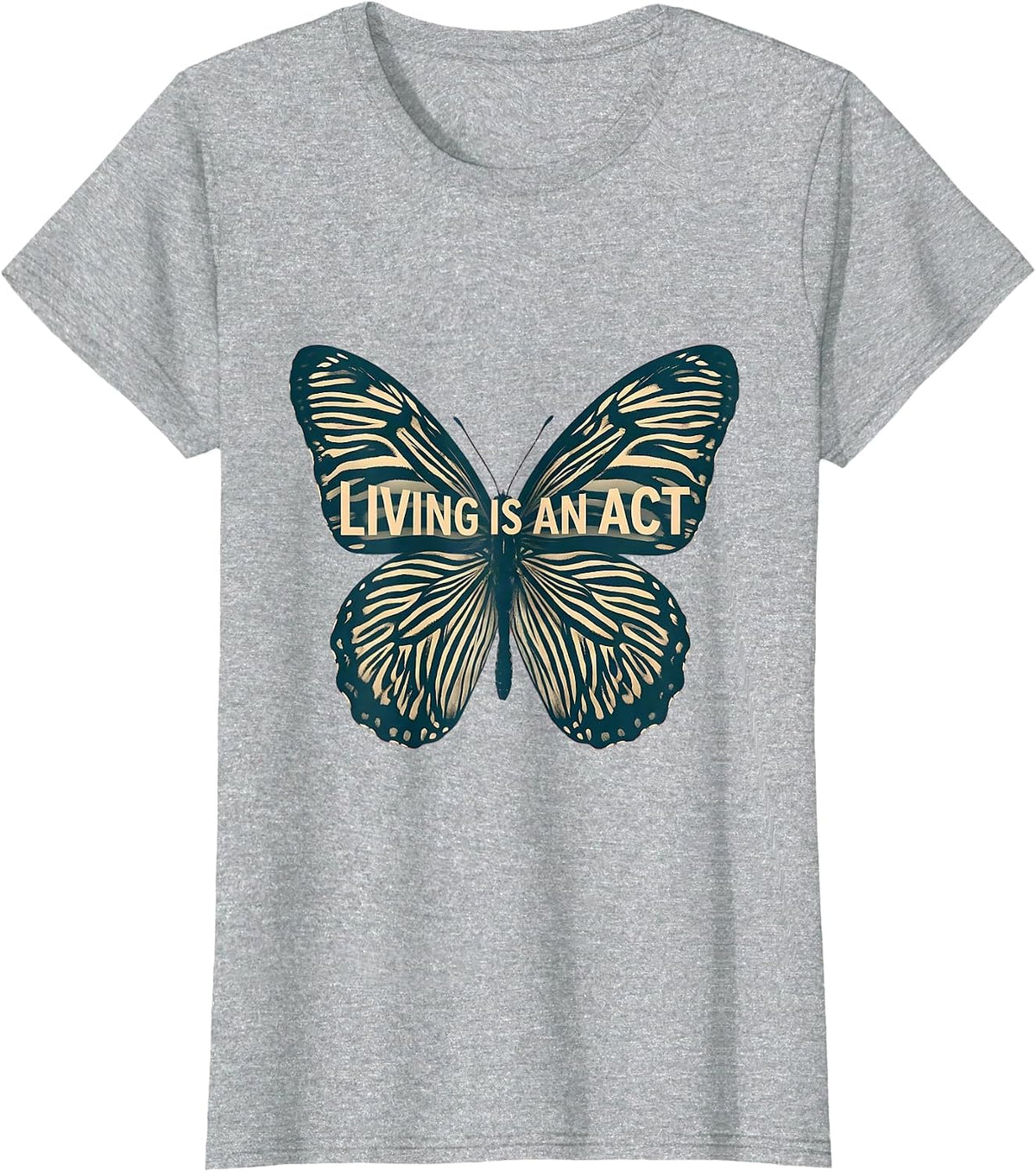 Living Is an Act Suicide Prevention Awareness Design T-Shirt - Heather Grey