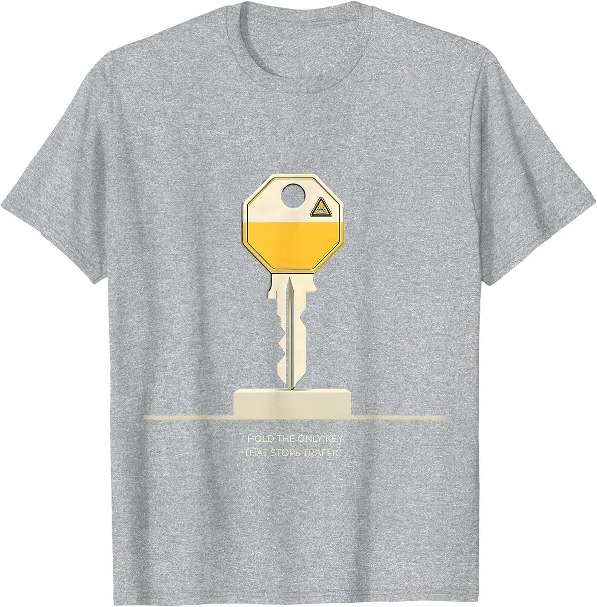 Men's I Hold The Only Key That Stops Traffic Funny School Bus T-Shirt - Heather Grey