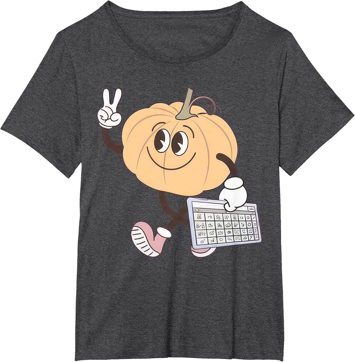 Awareness Fall Pumpkin AAC Device Autism Special Halloween T-Shirt - Dark Heather Grey