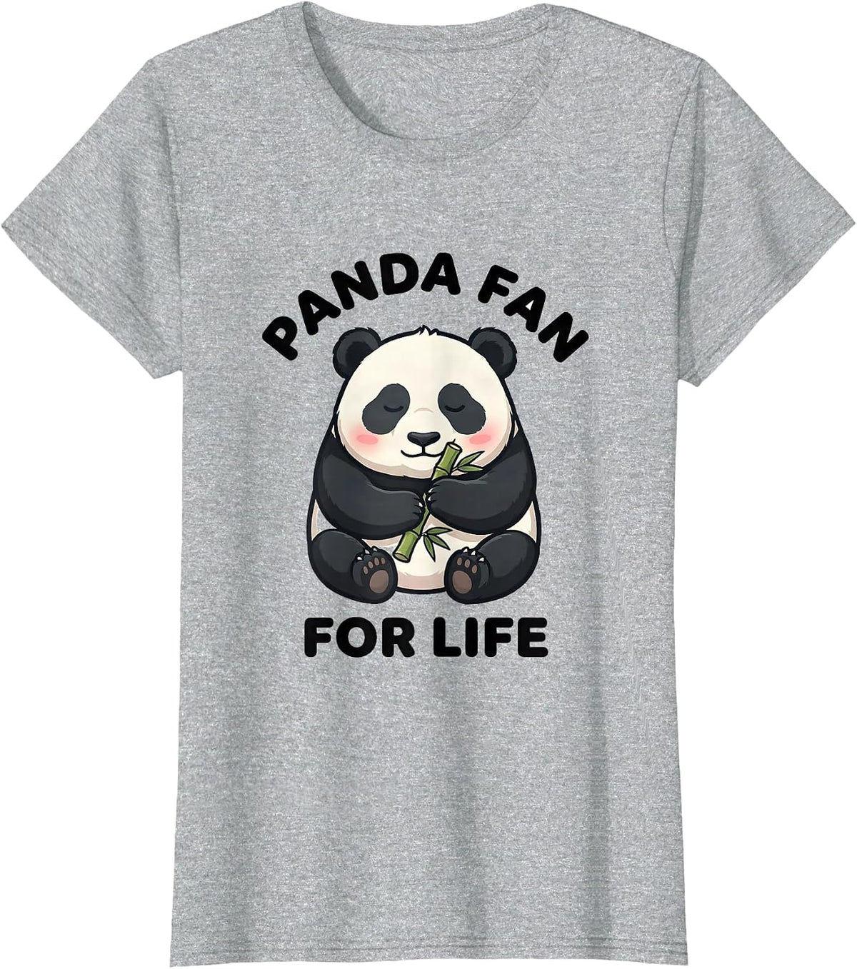Women's Panda Fan For Life Cute Kawaii Panda Lover Humor T-Shirt - Heather Grey