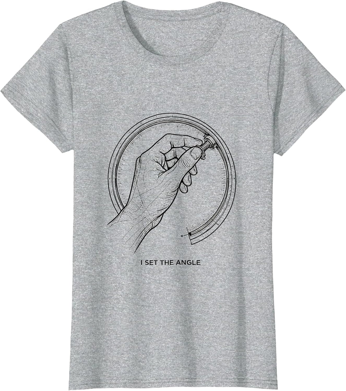 Women's I Set The Angle Radiology Tech X-ray CT MRI Tech Humor T-Shirt - Heather Grey