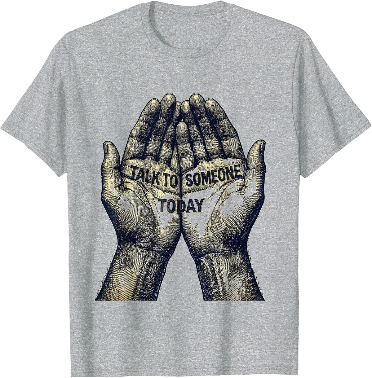 Men's Talk to Someone Today Suicide Awareness Design T-Shirt - Heather Grey