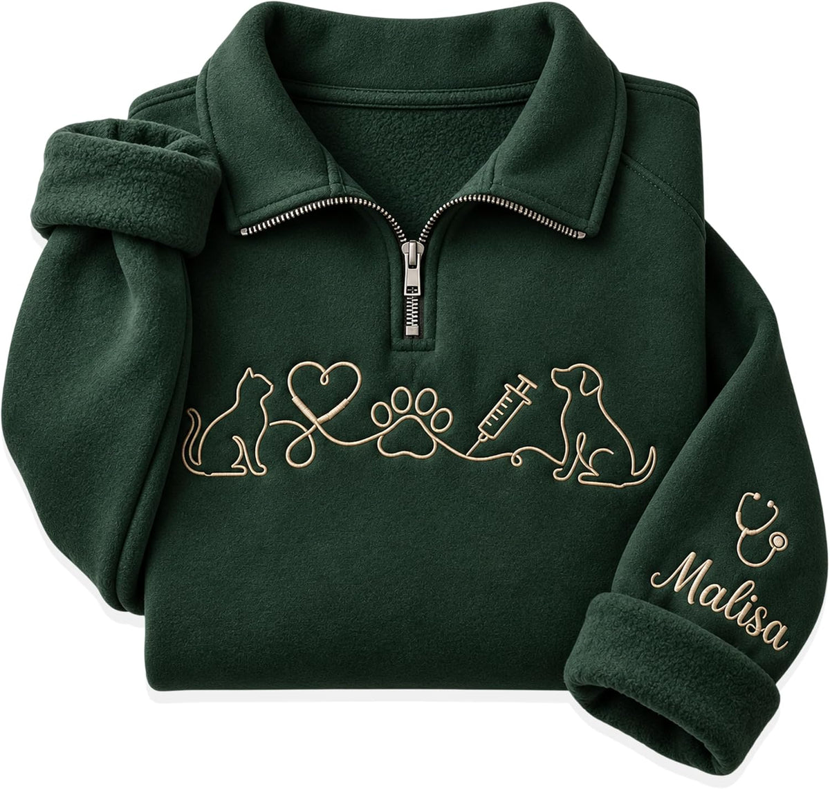 Personalized Personalized Embroidered Vet Tech Sweatshirt, Custom Vet Tech Shirts, Veterinary Technician Gifts - Ds3