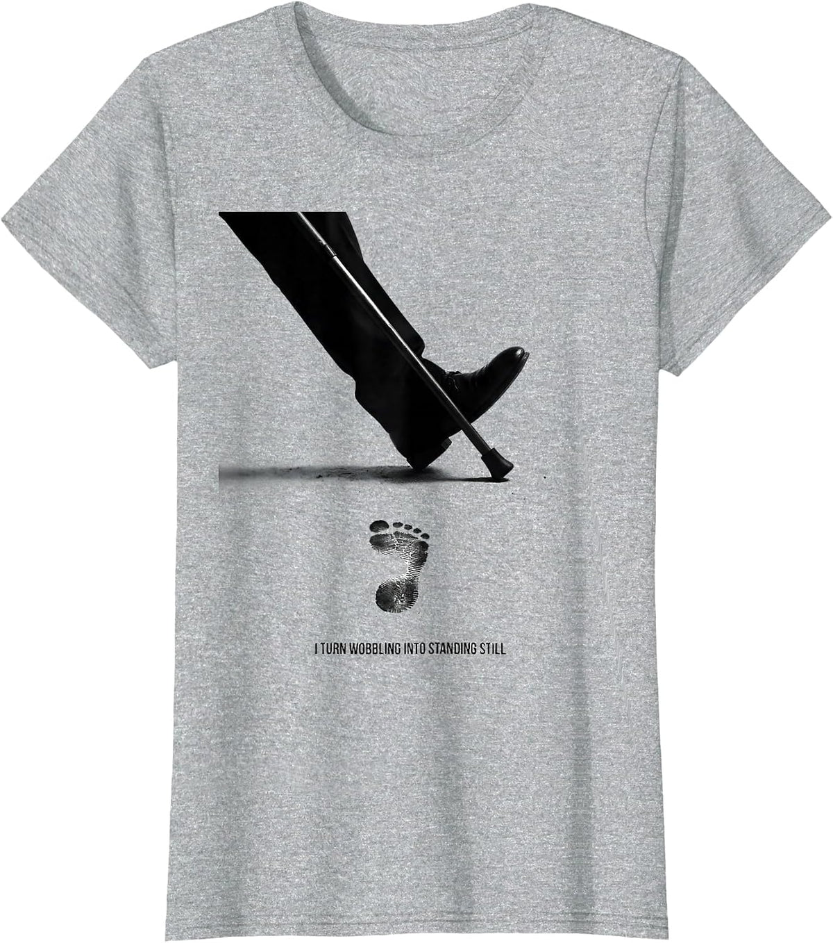 Women's I Turn Wobbling Into Standing Still Funny Physical Therapy T-Shirt - Heather Grey