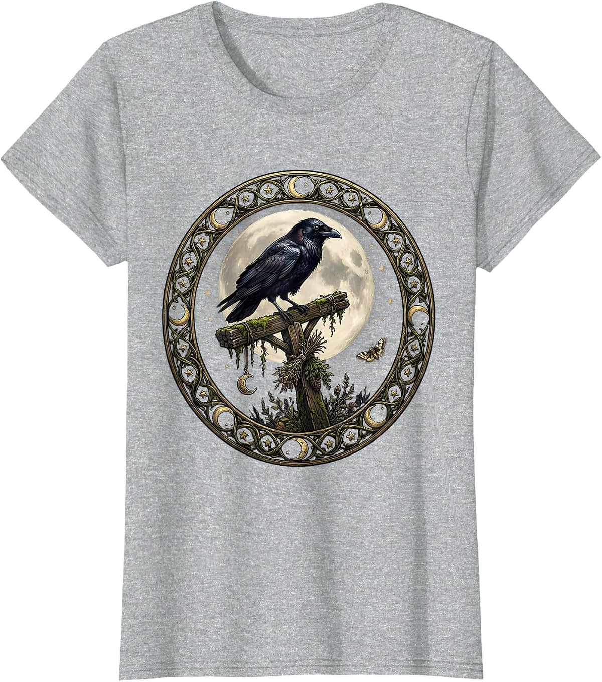 Women's 1692 They Missed One Raven on Gallows Design T-Shirt - Heather Grey