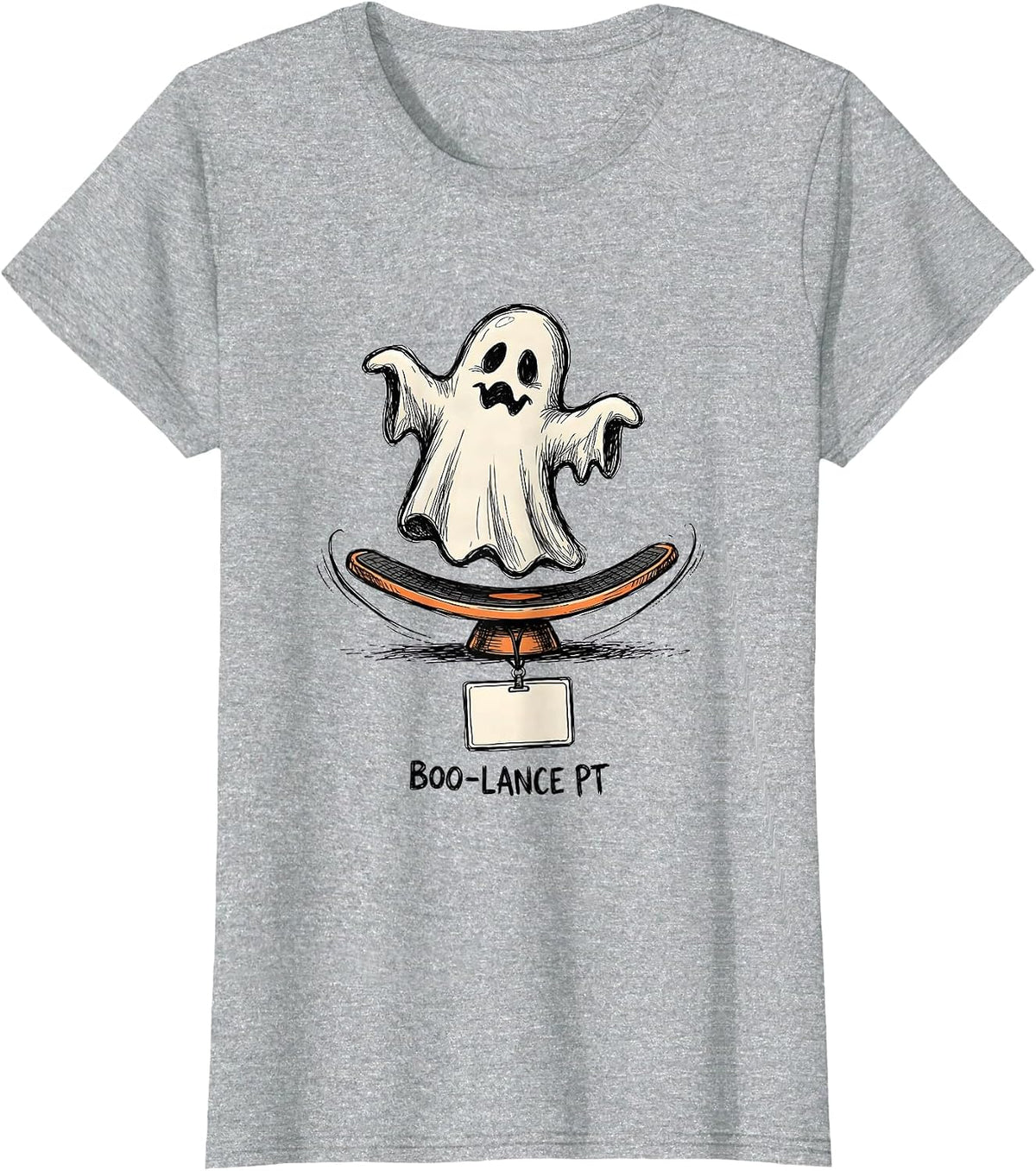 Boo-lance PT Funny Physical Therapy Halloween Therapist Gift T-Shirt - Heather Grey
