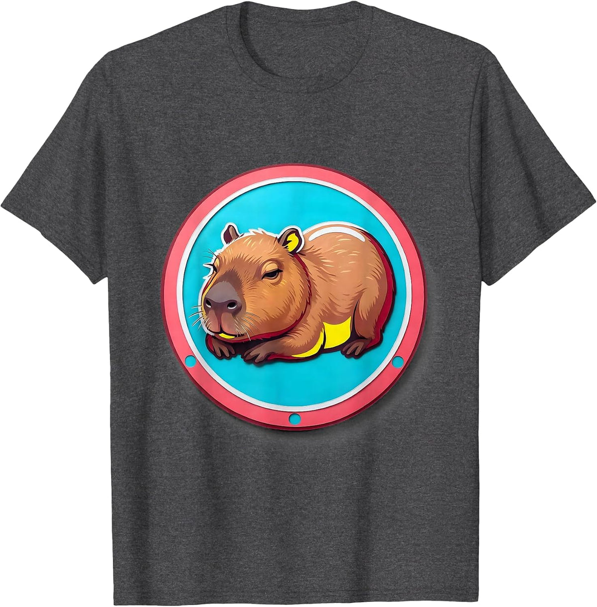 Capybara Belly Rub Funny Animal Lover Meme Humor T-Shirt - Dark Heather Grey