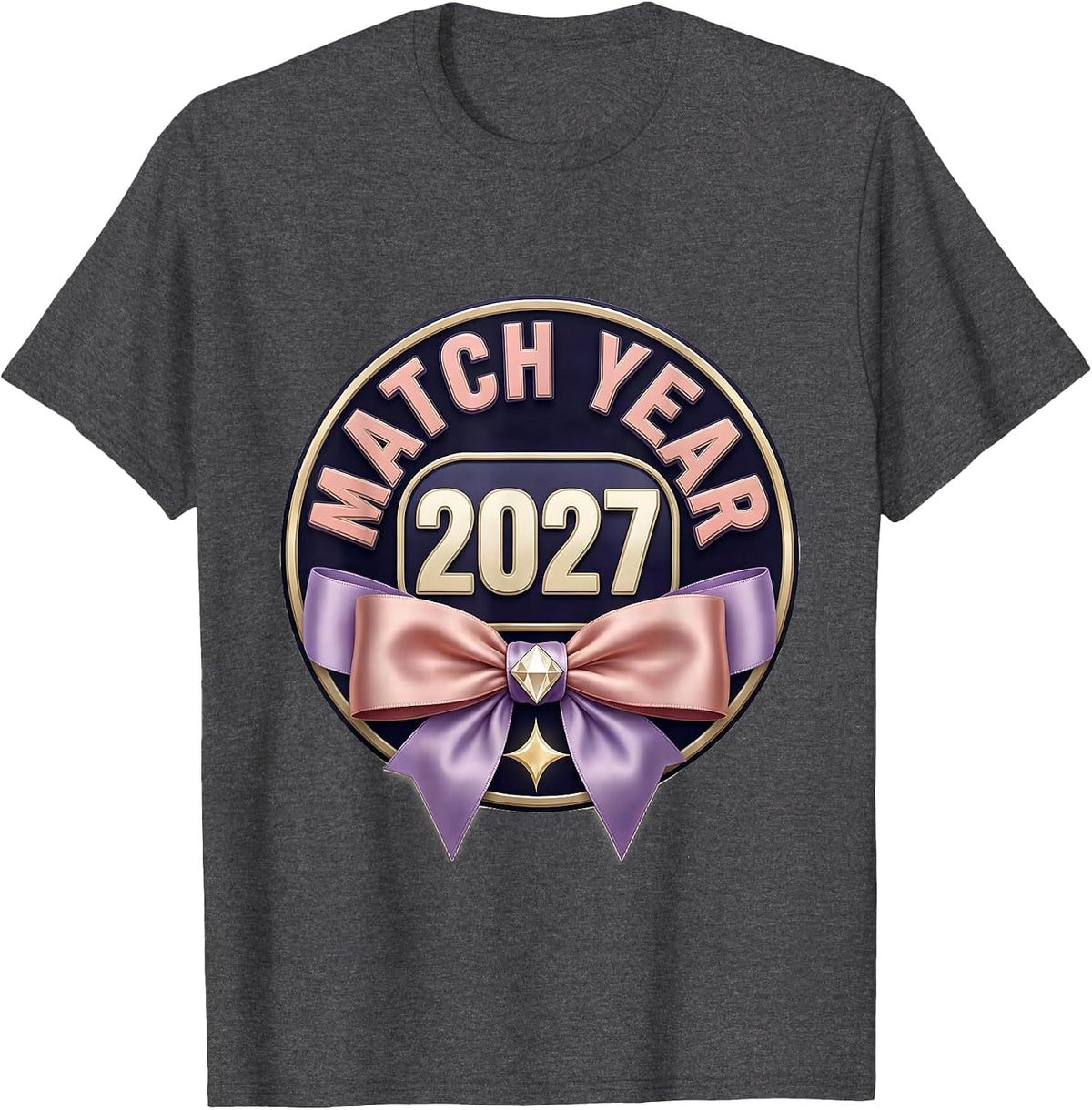 Men's Match Year 2027 Playful Festive New Year Eve Party Top T-Shirt - Dark Heather Grey