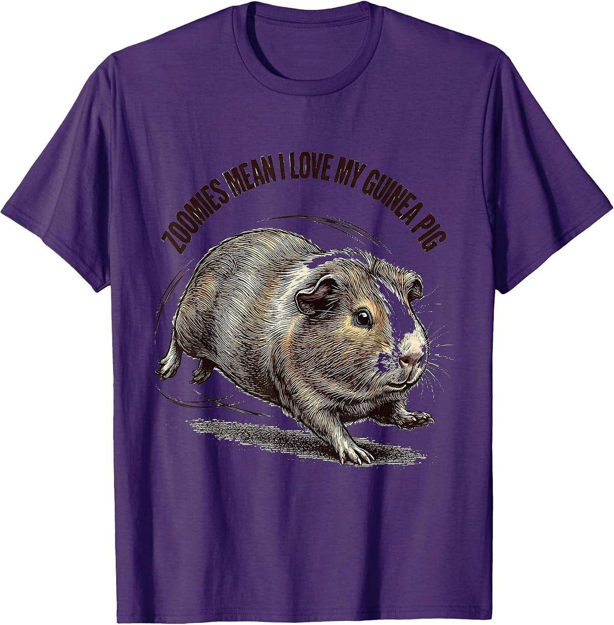 Zoomies Mean I Love My Guinea Pig Funny Cavy Lover Pet Owner T-Shirt - Purple