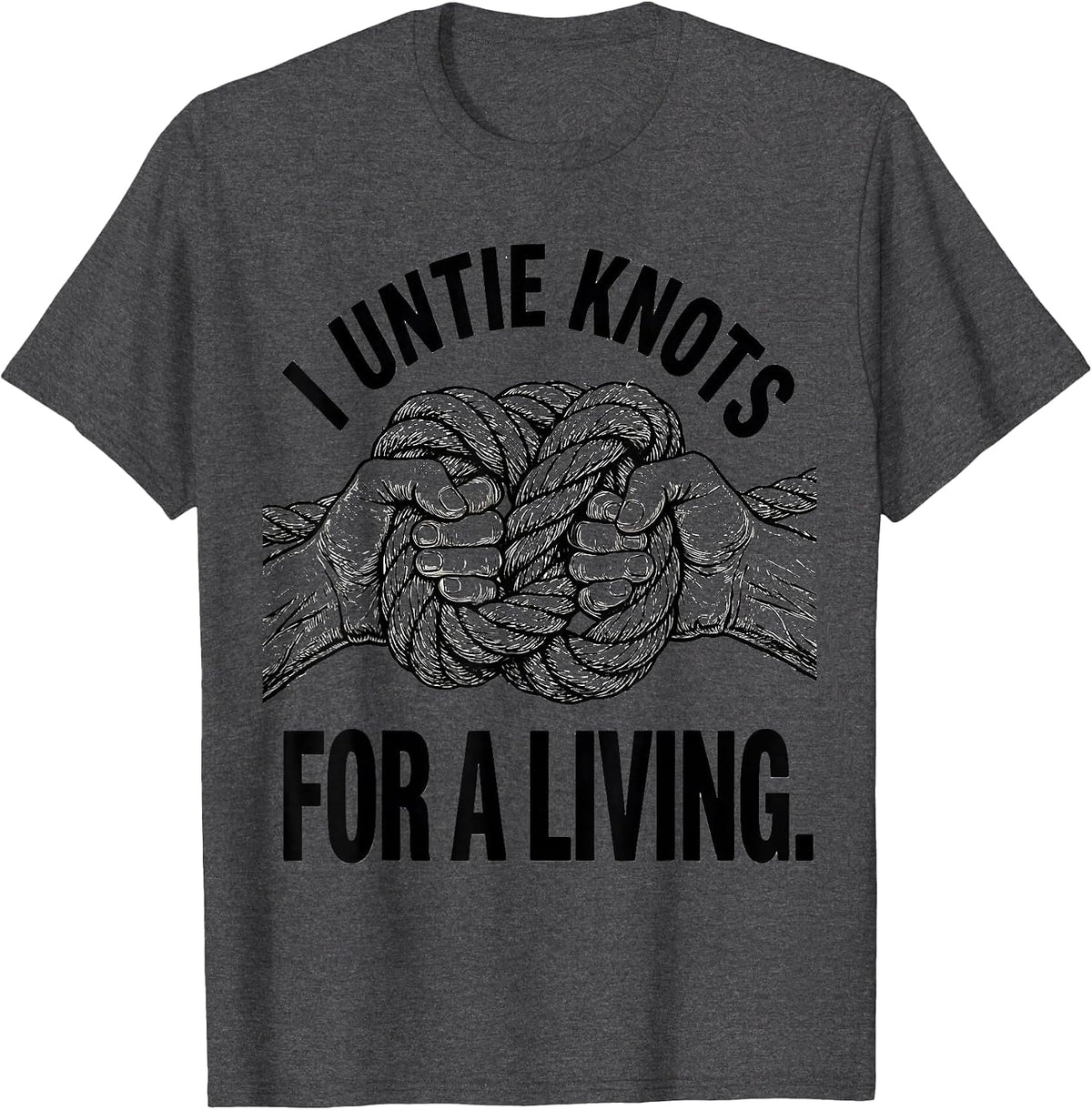 Men's I Untie Knots For A Living Funny Massage Therapist LMT Gift T-Shirt - Dark Heather Grey